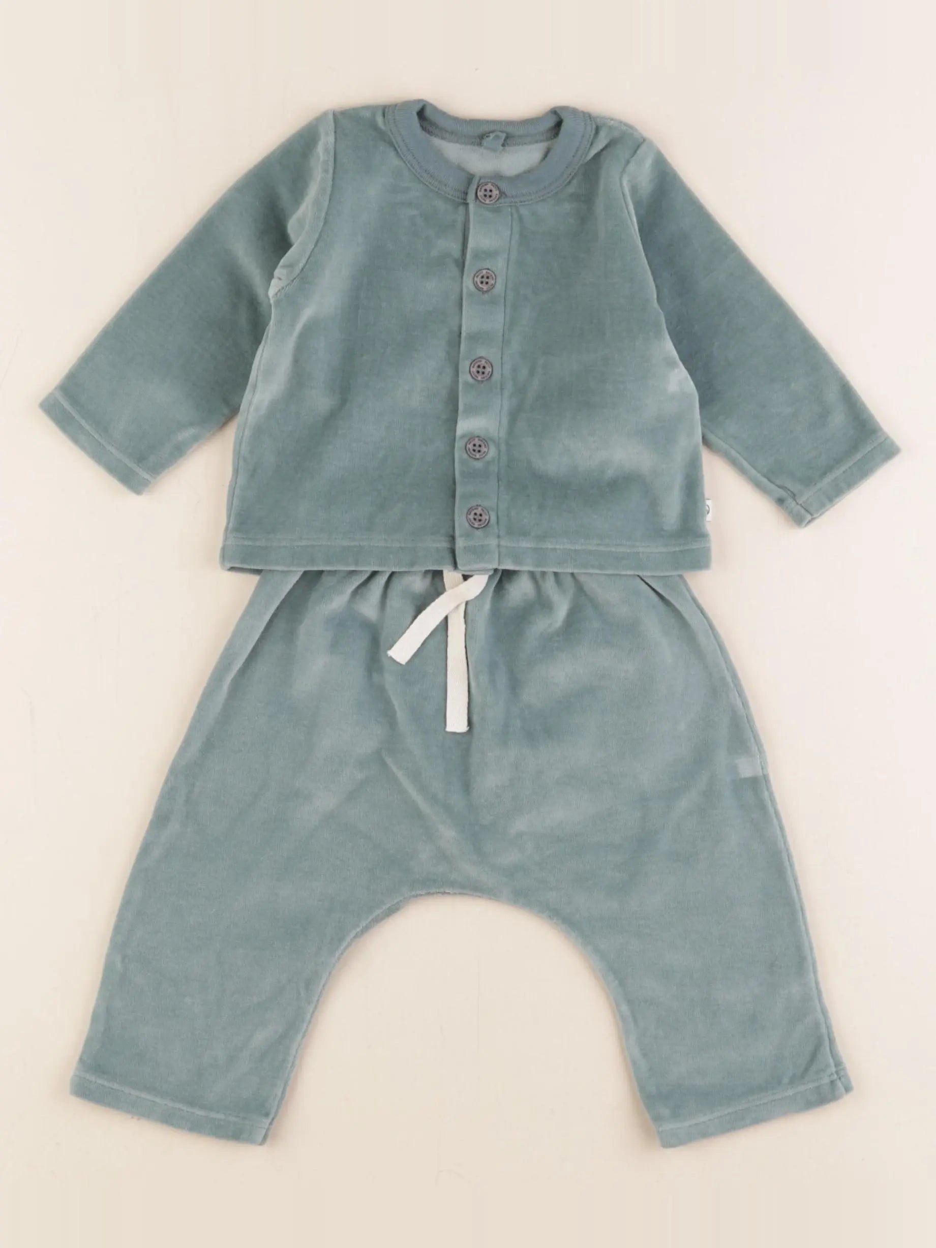 Petit Bateau - ensemble vert - 6 mois