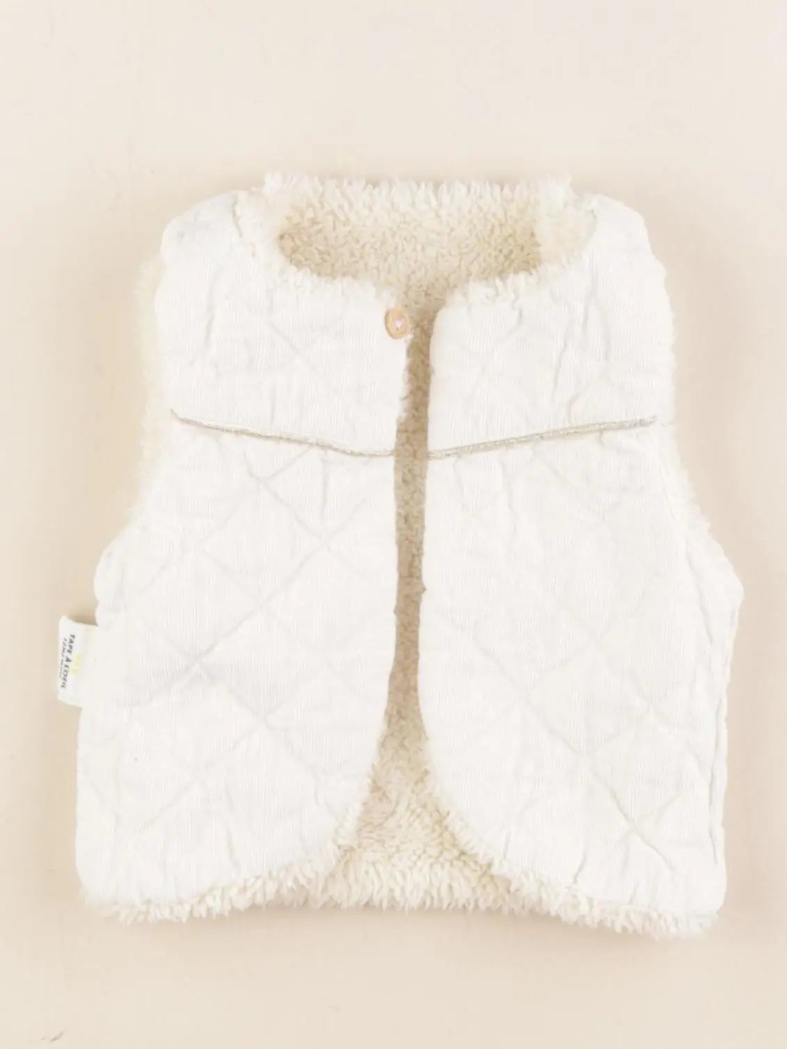 Tape à l'oeil - gilet réversible beige - 12 mois