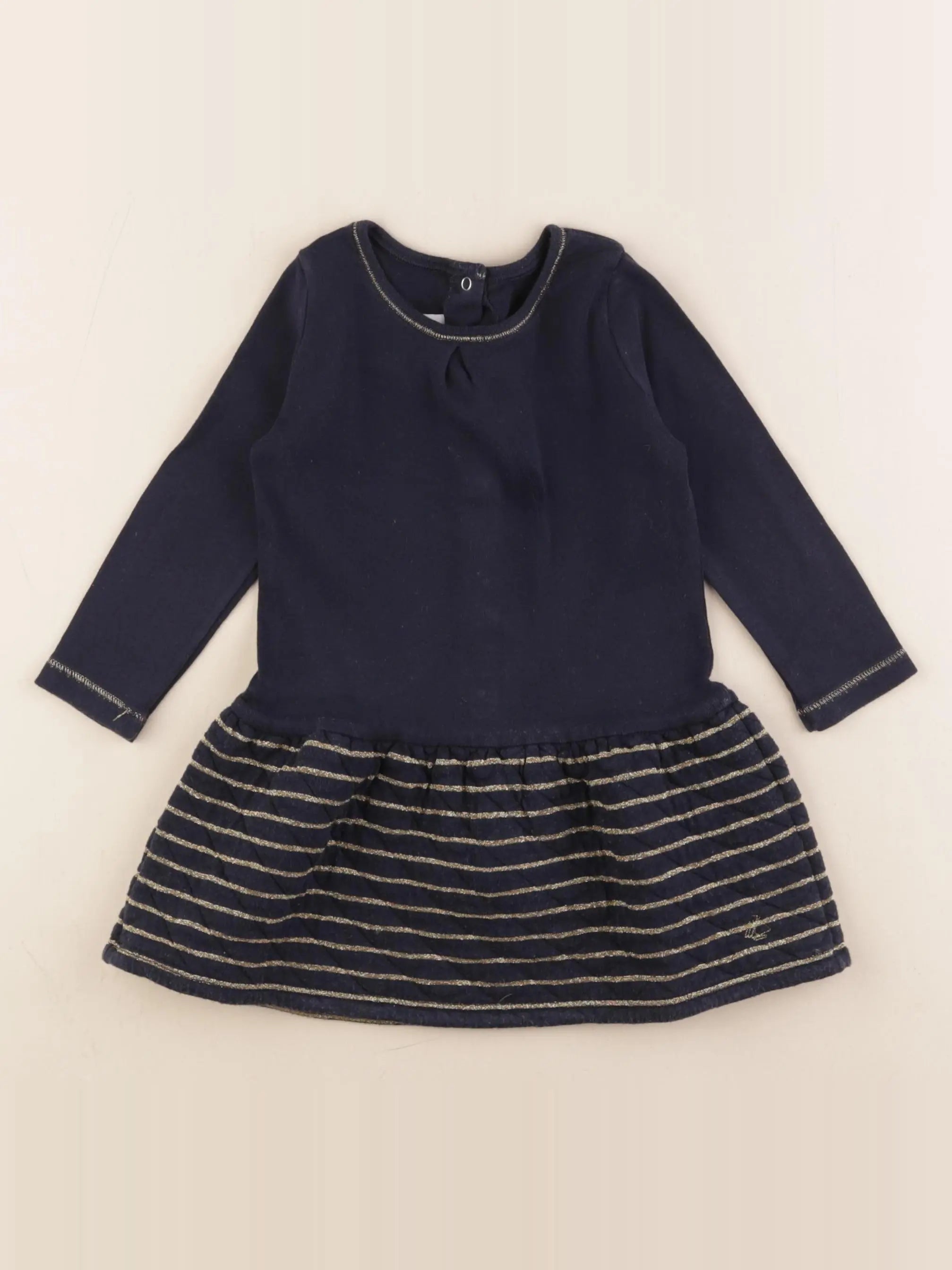 Petit Bateau - robe bleu - 18 mois