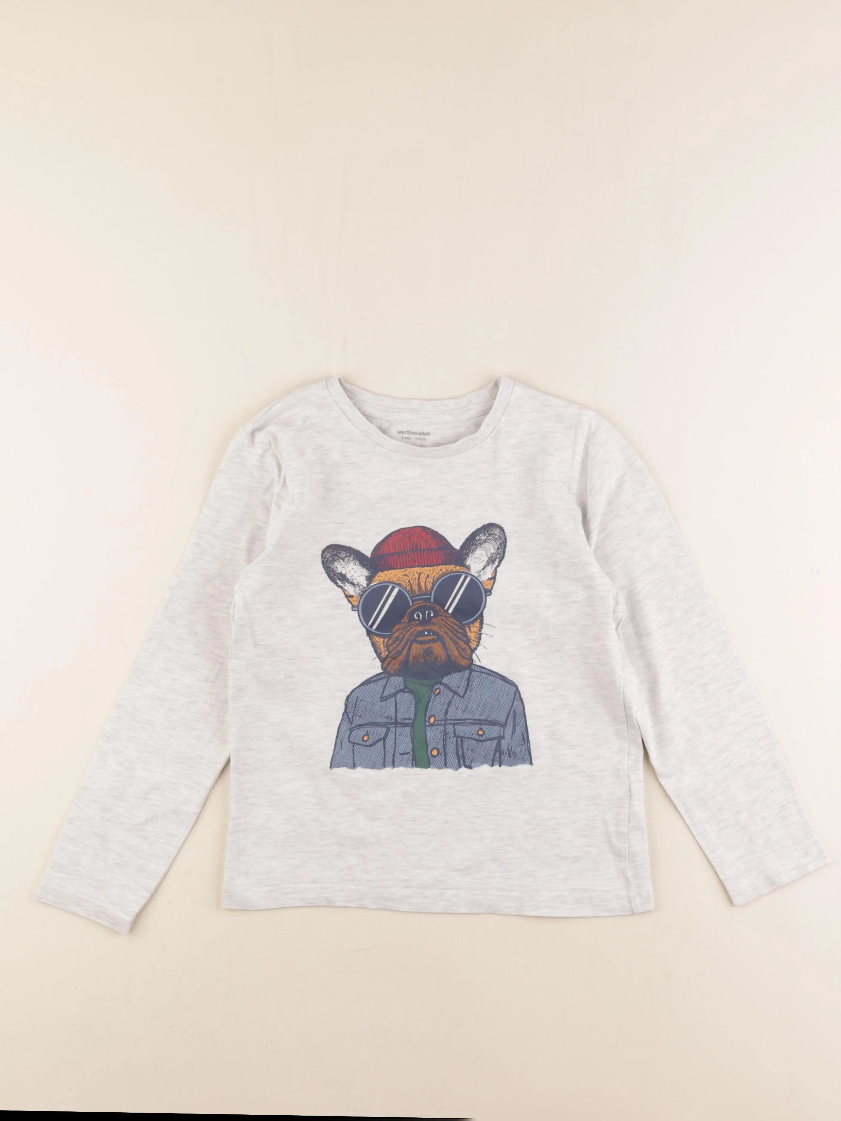 Vertbaudet - tee-shirt gris - 8 ans