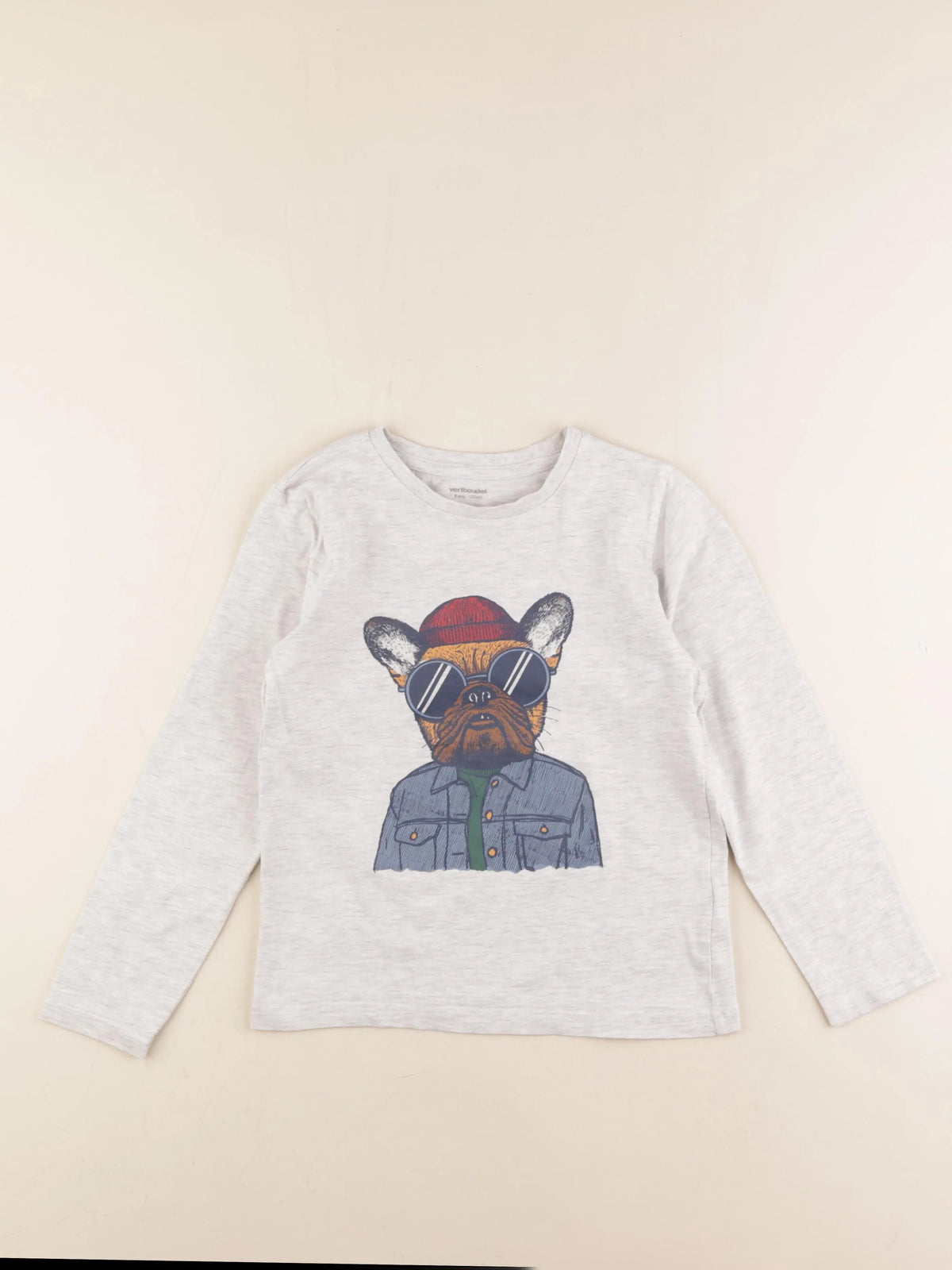 Vertbaudet - tee-shirt gris - 8 ans