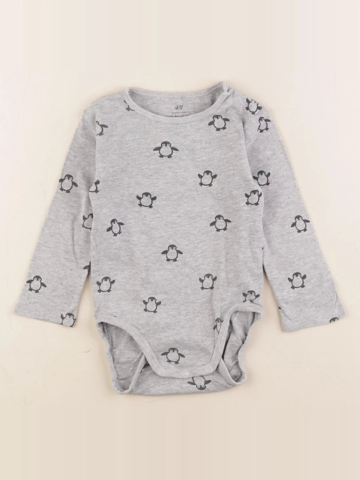 H&M - body gris - 12/18 mois