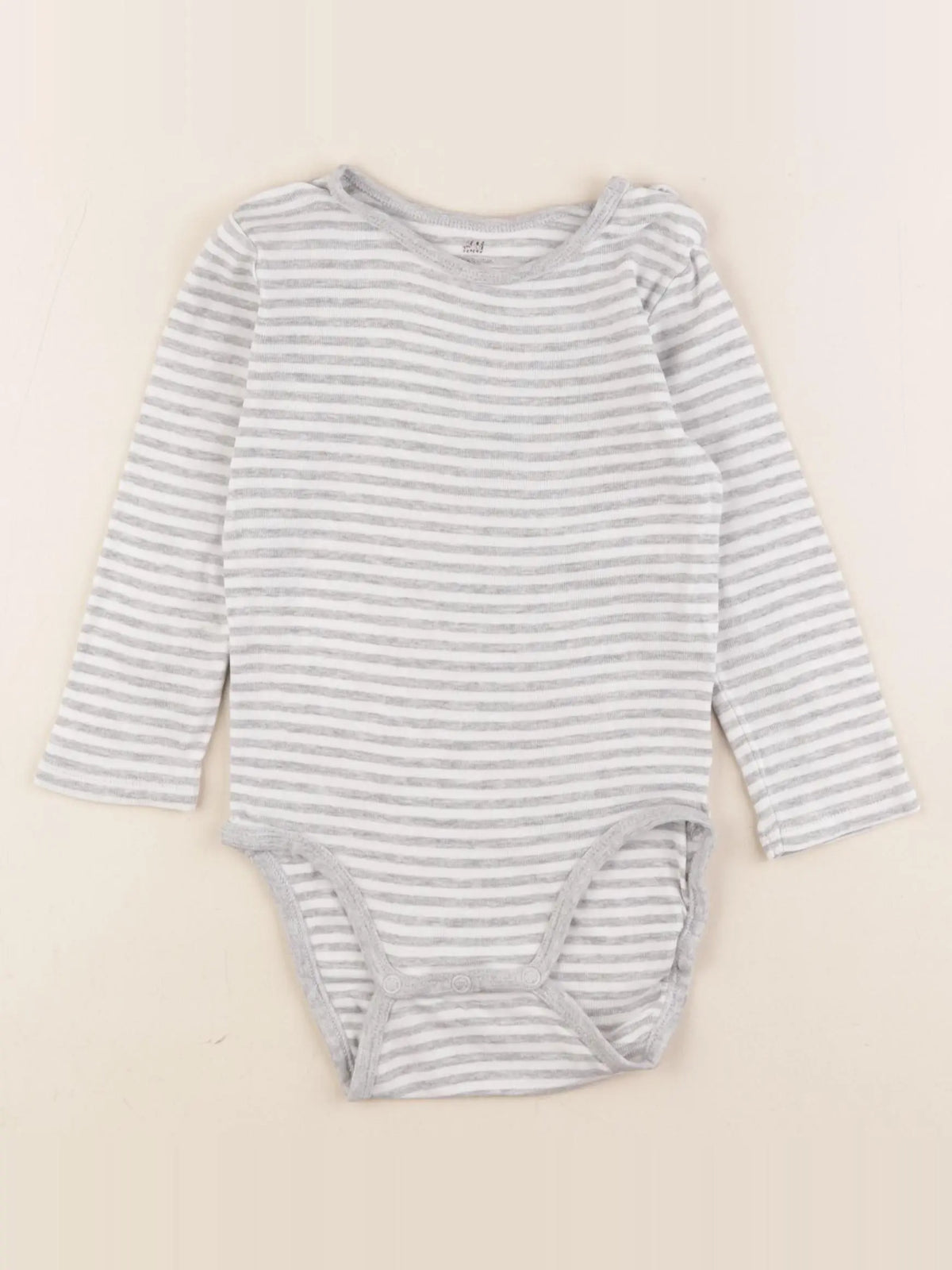 H&M - body gris - 12/18 mois
