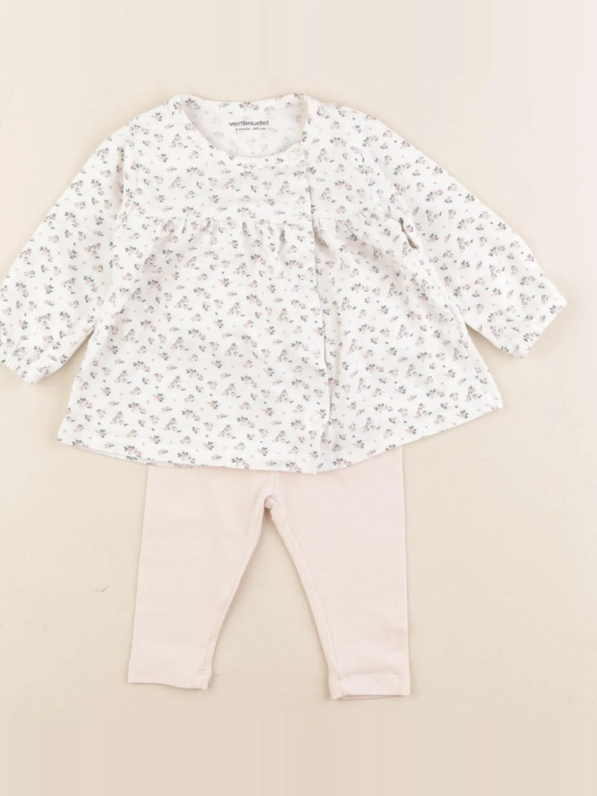 Vertbaudet - ensemble rose - 3 mois