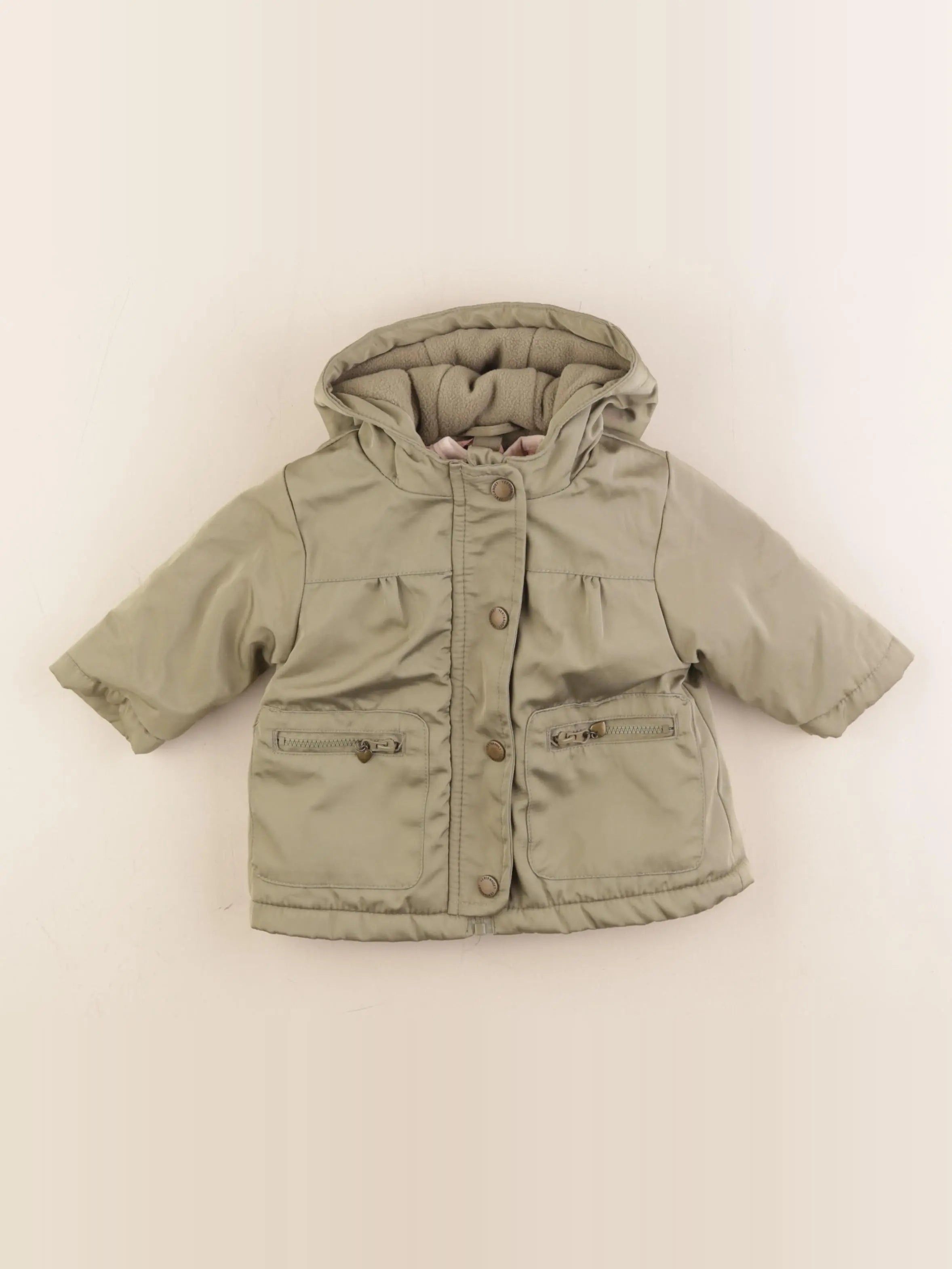 Vertbaudet - veste doublé, doublure amovible vert - 3 mois