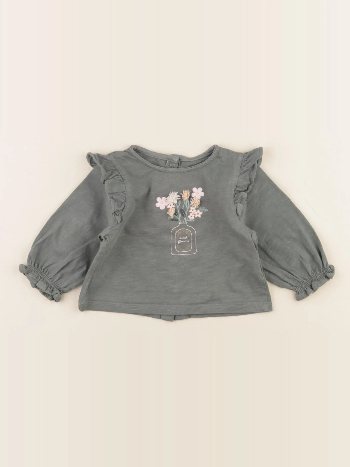 Vertbaudet - tee-shirt vert - 6 mois