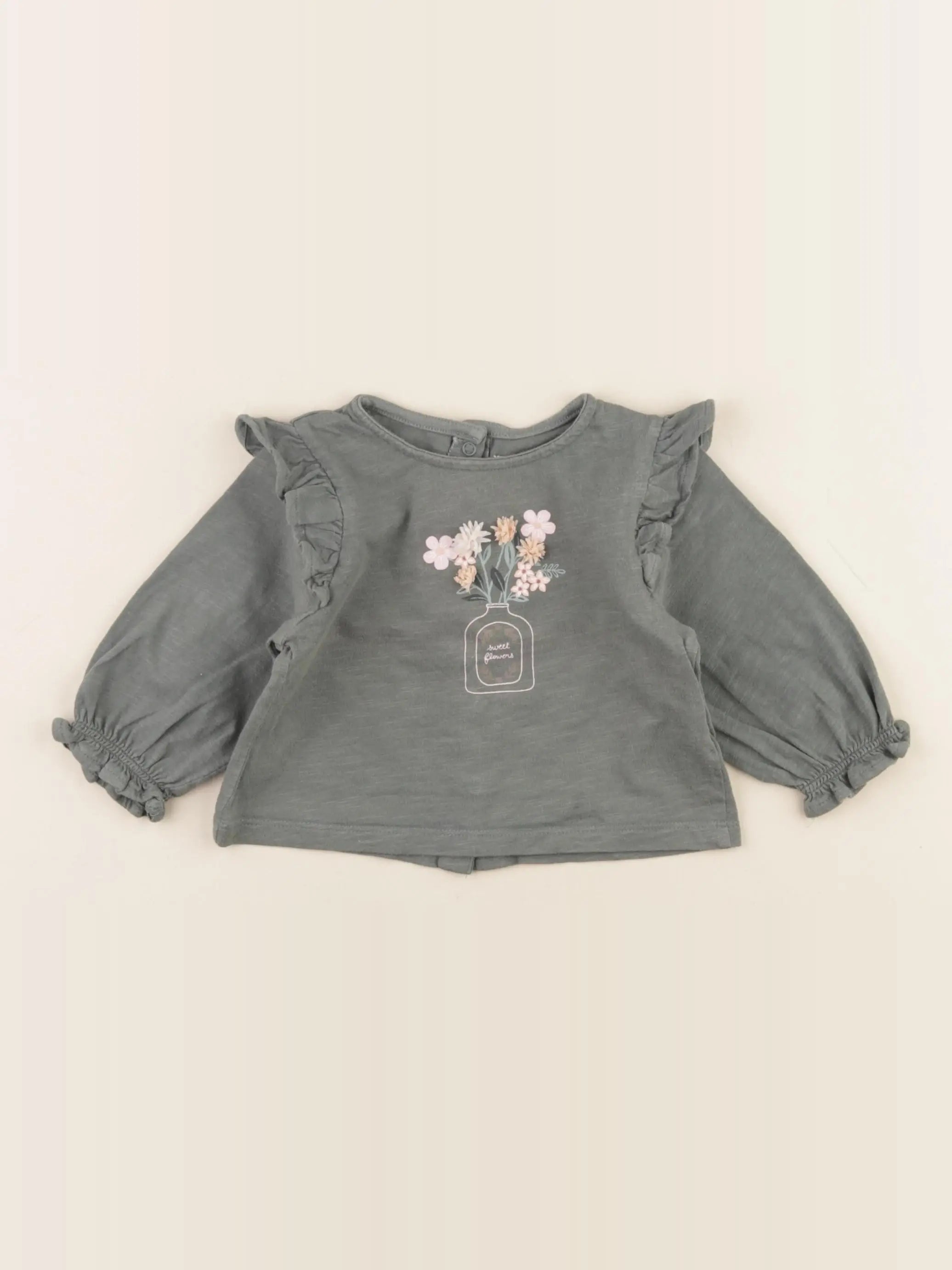 Vertbaudet - tee-shirt vert - 6 mois