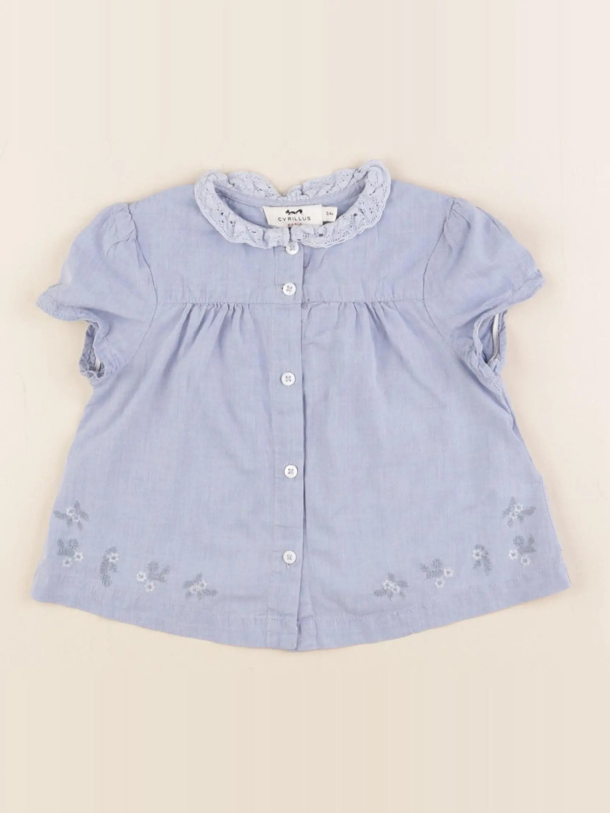 Cyrillus - blouse bleu - 24 mois