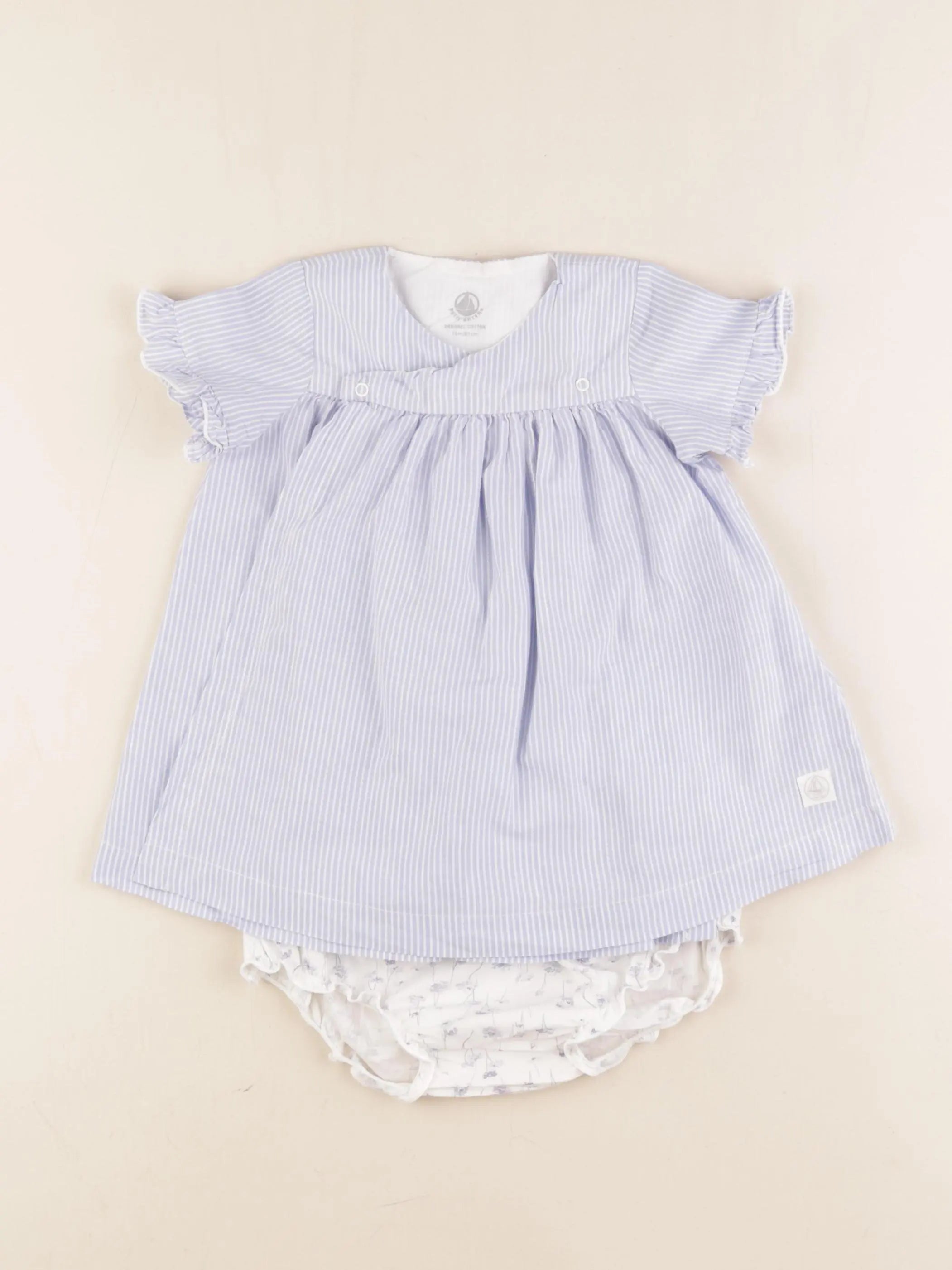 Petit Bateau - robe bleu - 18 mois