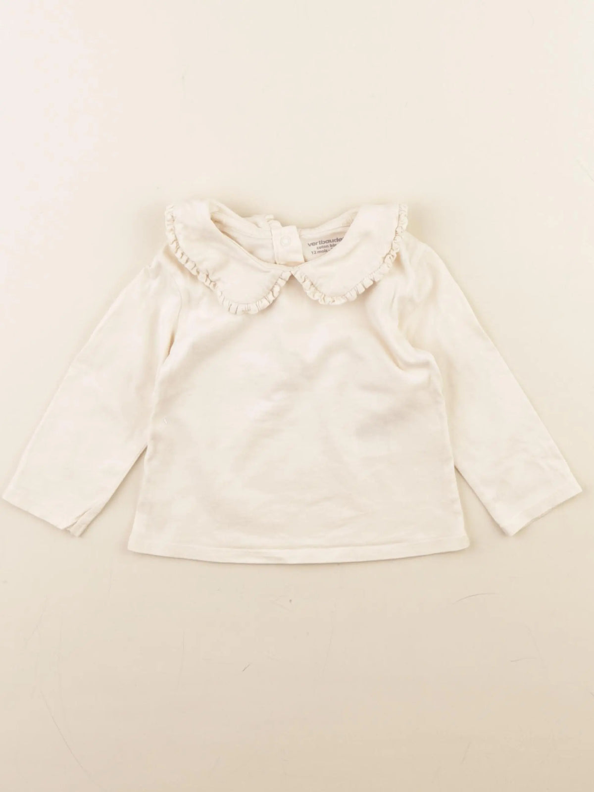 Vertbaudet - tee-shirt beige - 12 mois