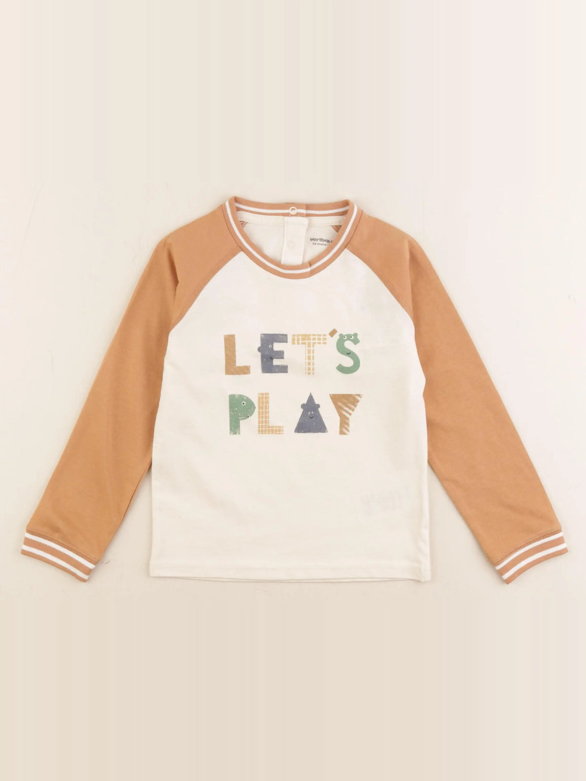 Vertbaudet - tee-shirt marron - 36 mois