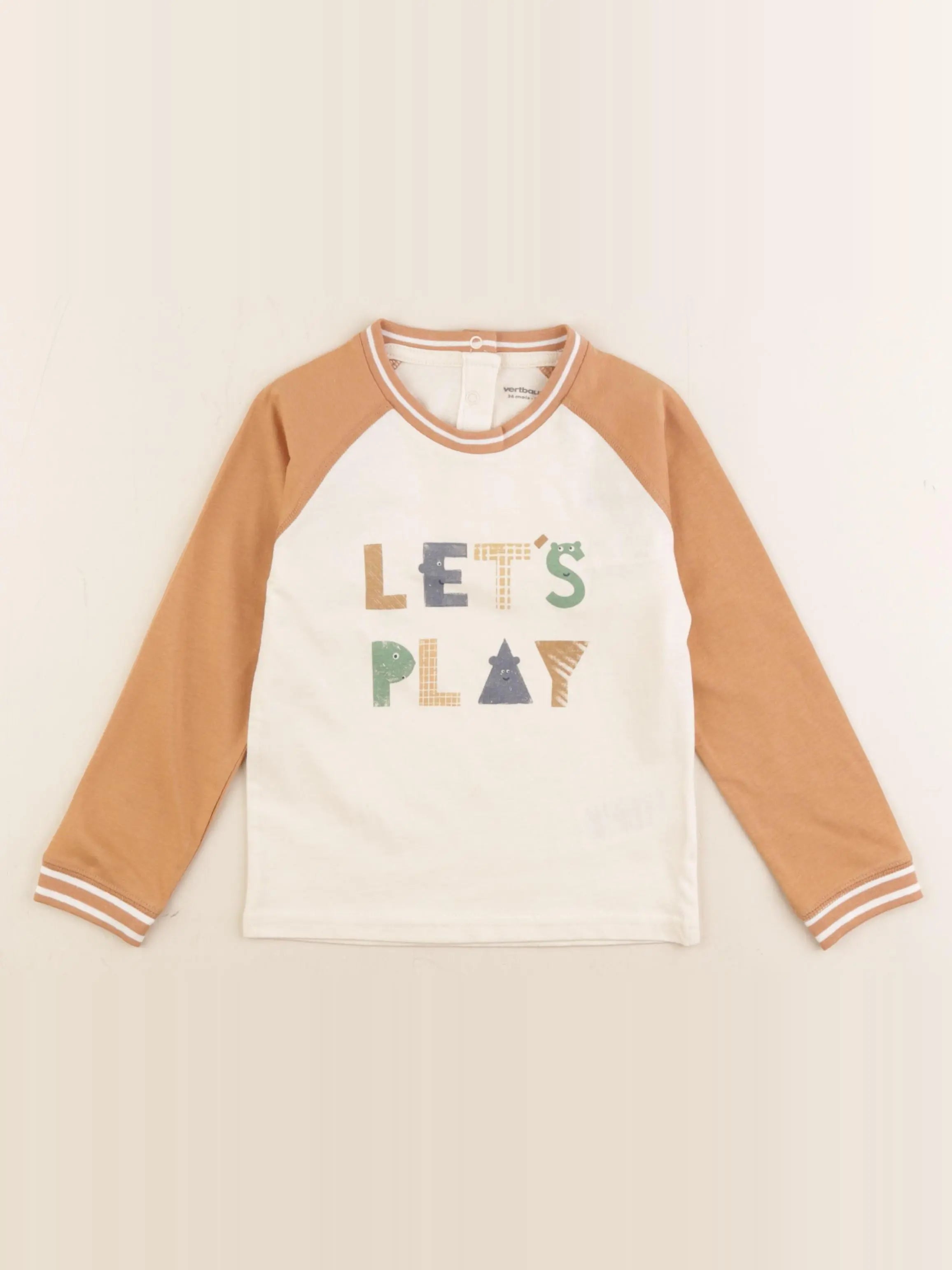 Vertbaudet - tee-shirt marron - 36 mois