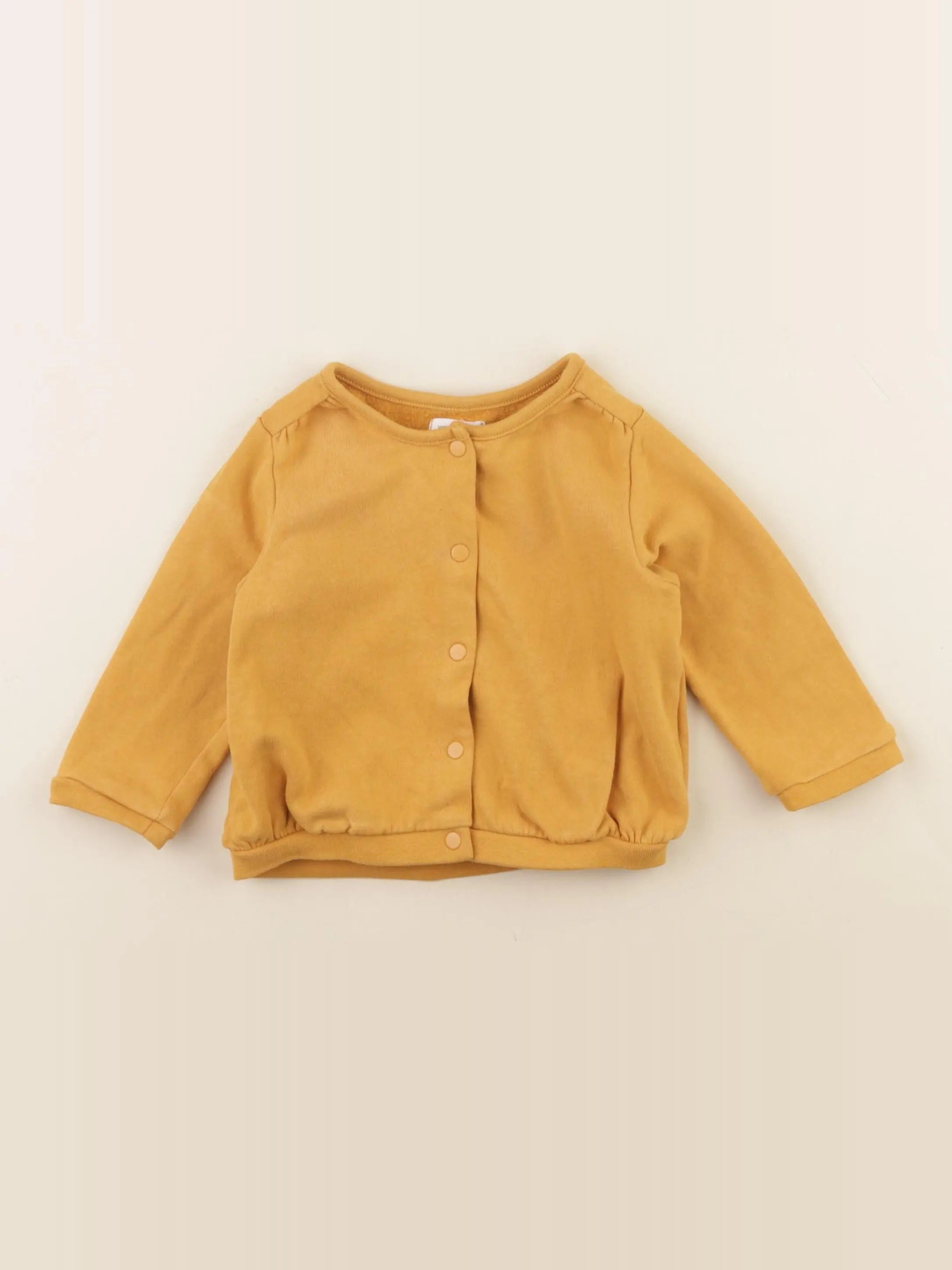 Vertbaudet - sweat jaune - 12 mois