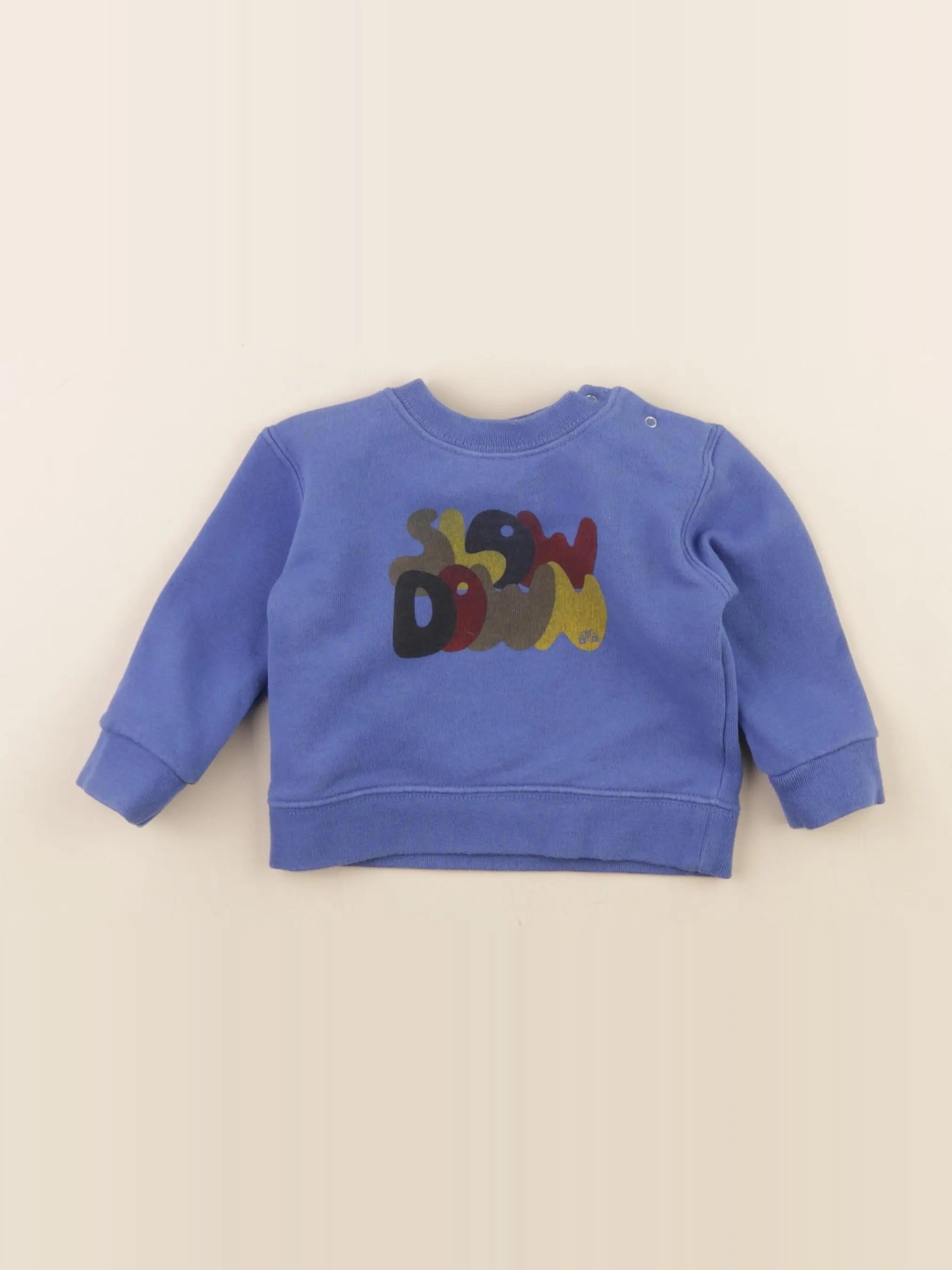 Bonton - sweat bleu - 6 mois