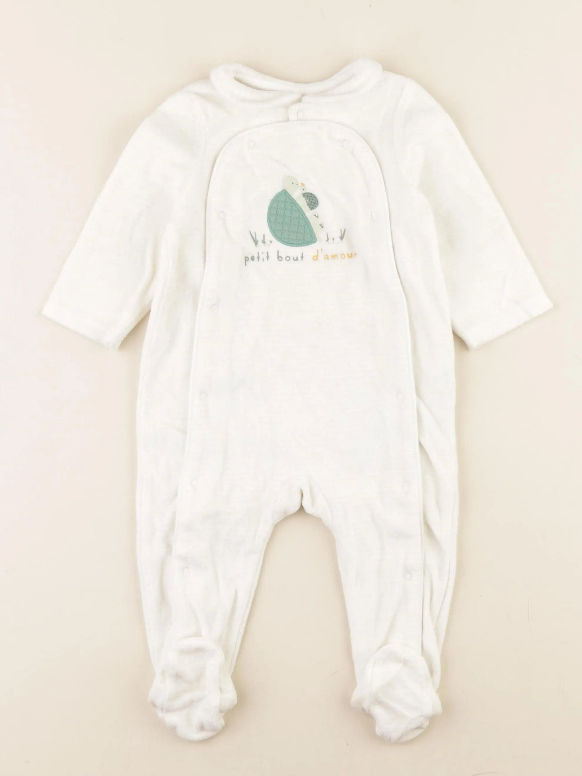 Tape à l'oeil - pyjama velours beige - 9 mois