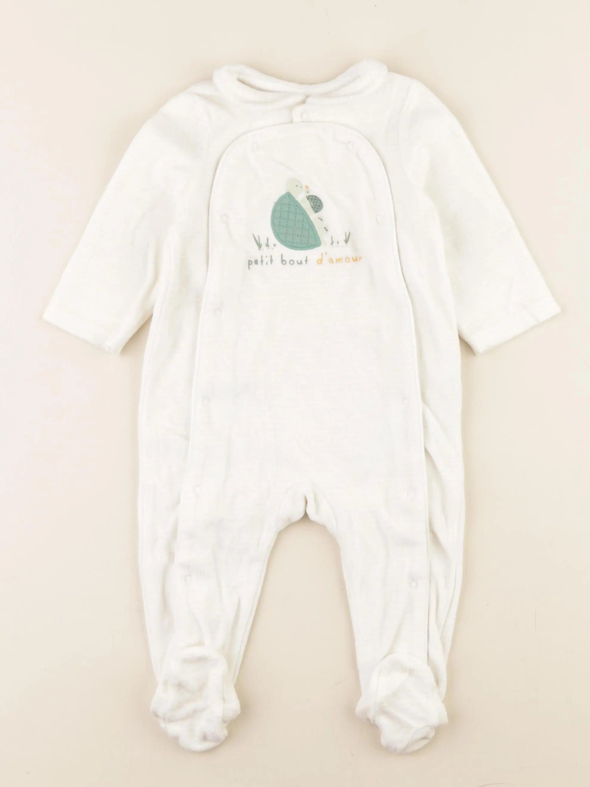 Tape à l'oeil - pyjama velours beige - 9 mois