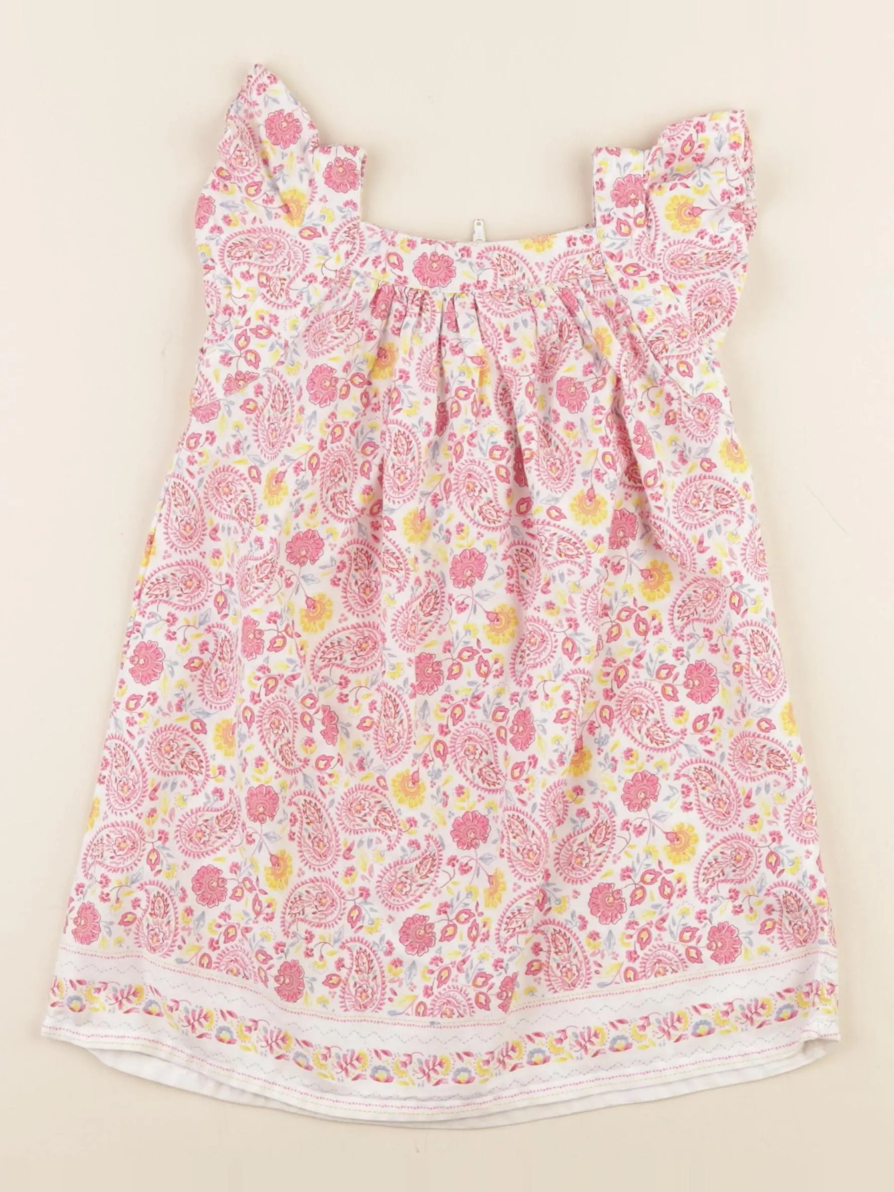 Tape à l'oeil - robe blanc, rose - 24 mois
