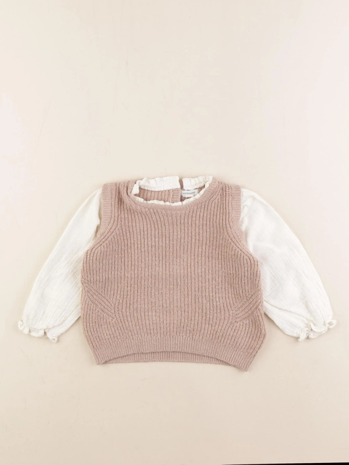 Vertbaudet - pull beige, marron - 18 mois
