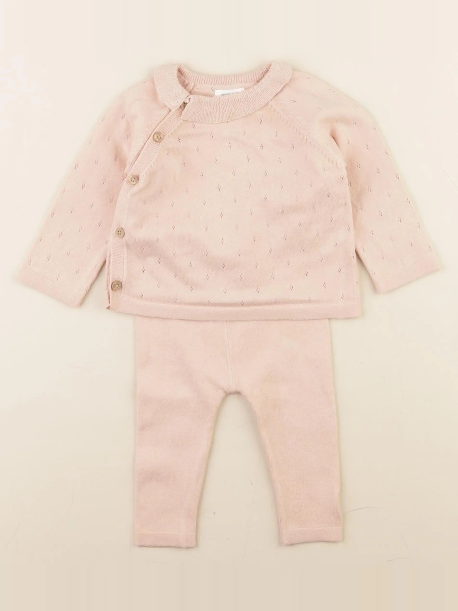 Vertbaudet - ensemble rose - 6 mois