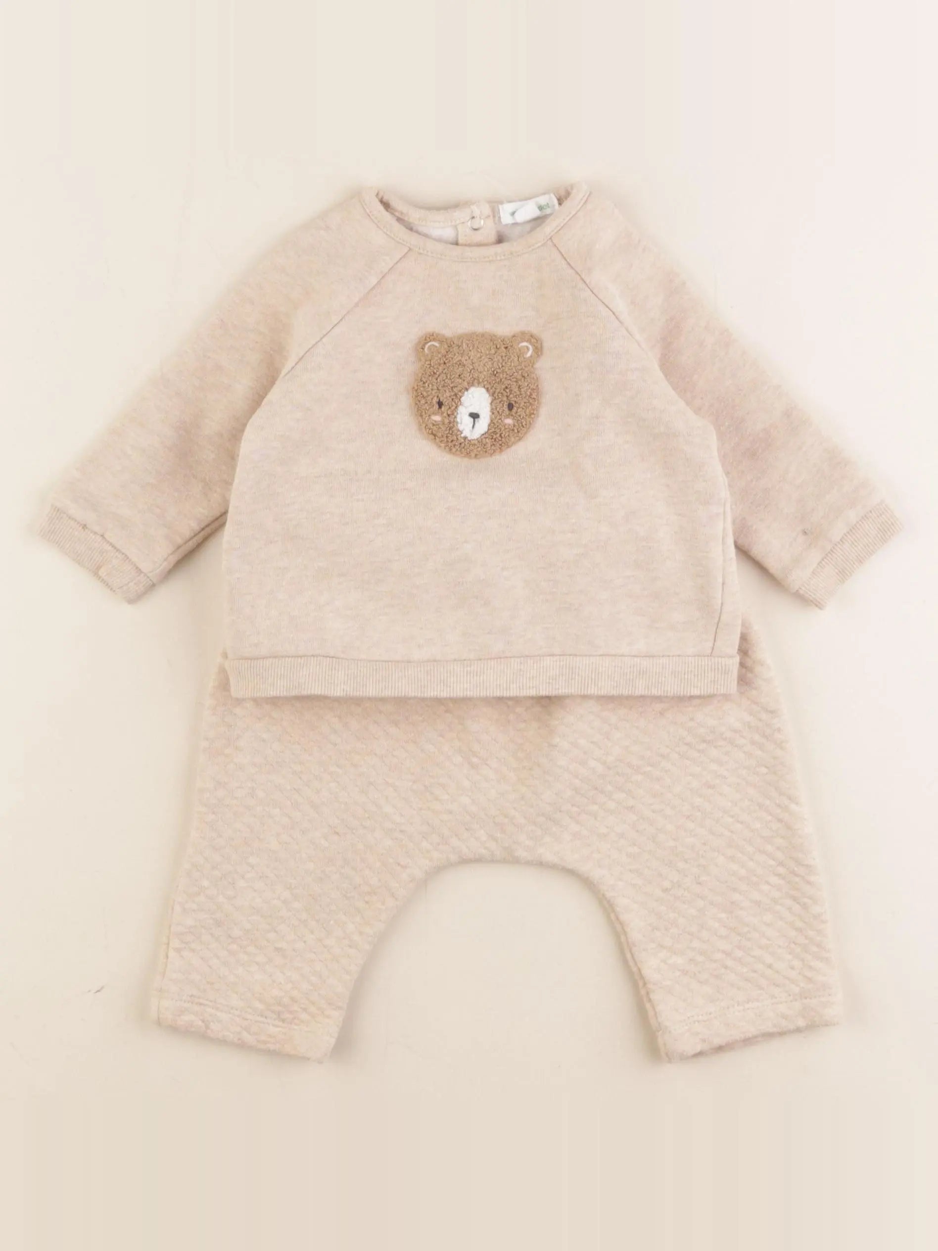 Vertbaudet - ensemble beige - 6 mois