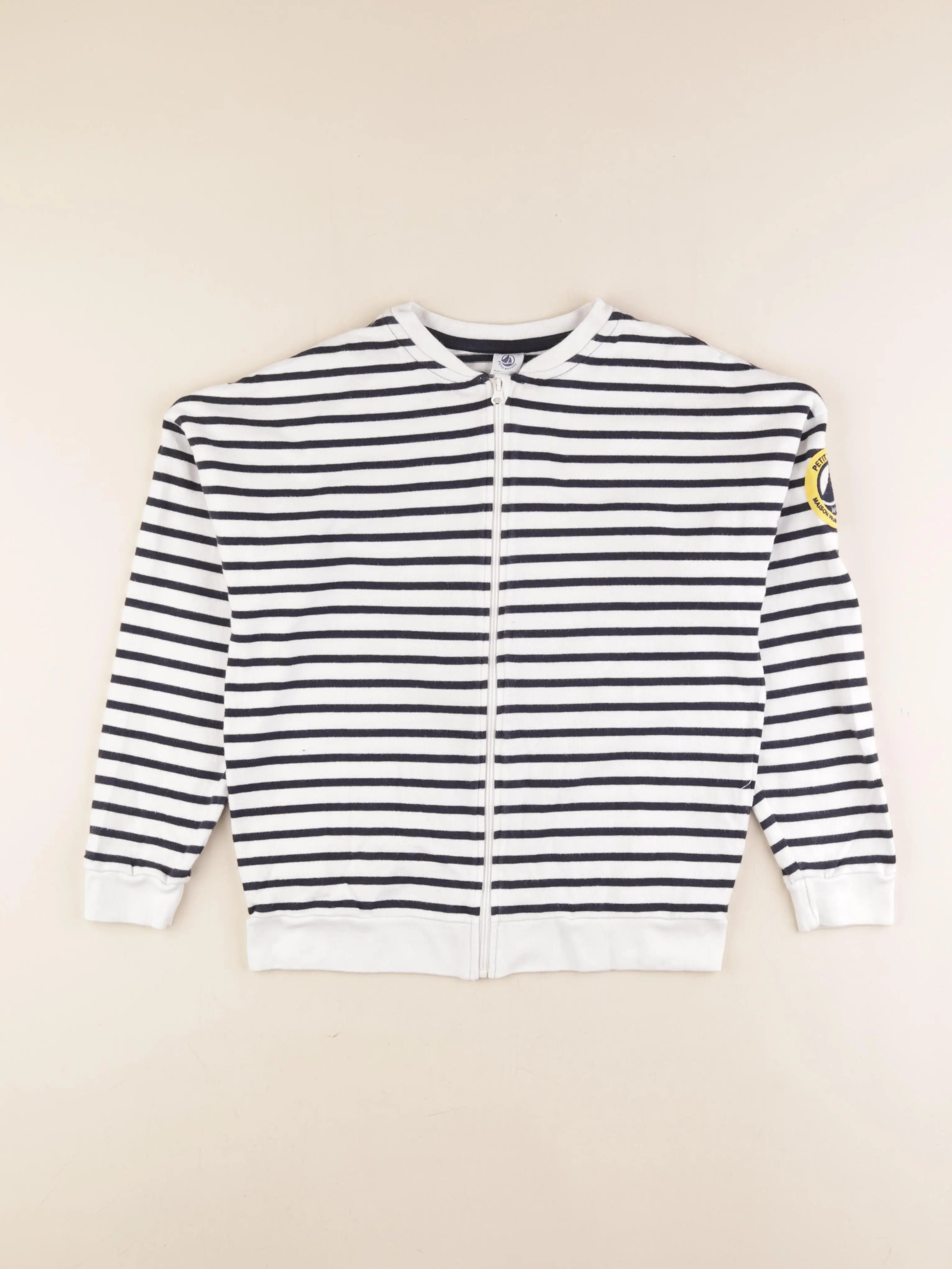 Petit Bateau - sweat blanc, bleu - 12 ans