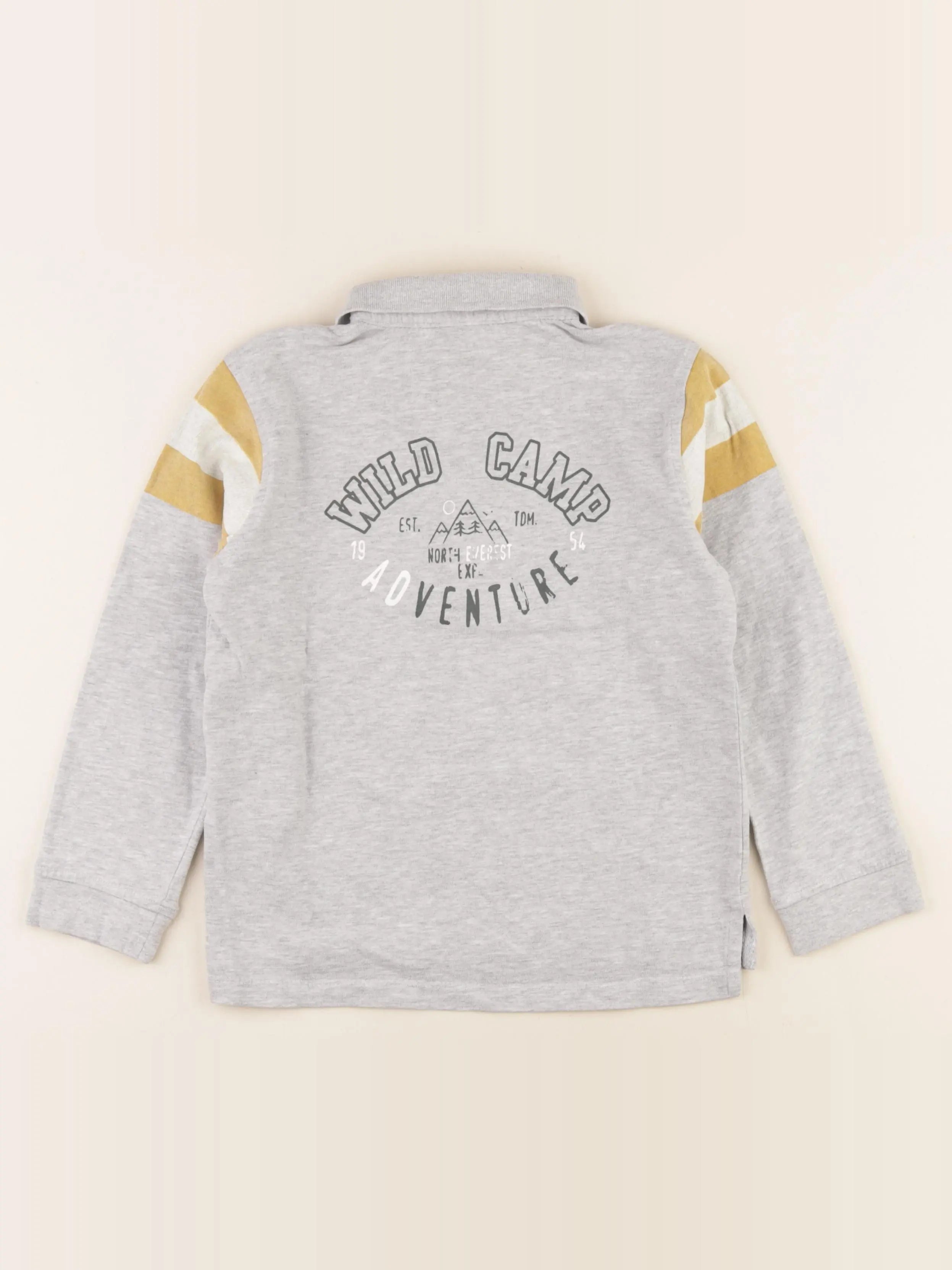 Vertbaudet - polo imprimé au dos gris - 8 ans