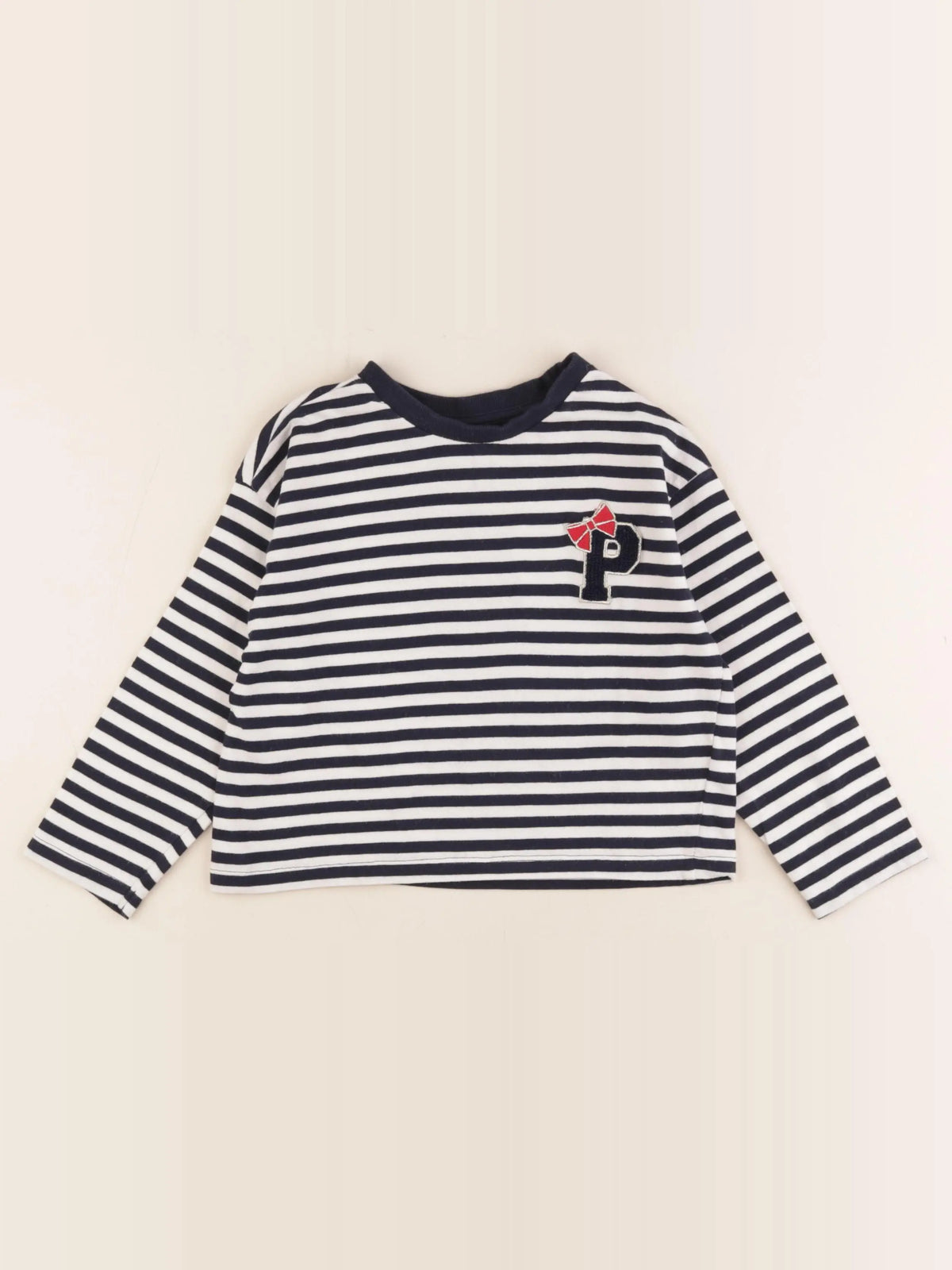 Vertbaudet - tee-shirt beige, bleu - 5 ans
