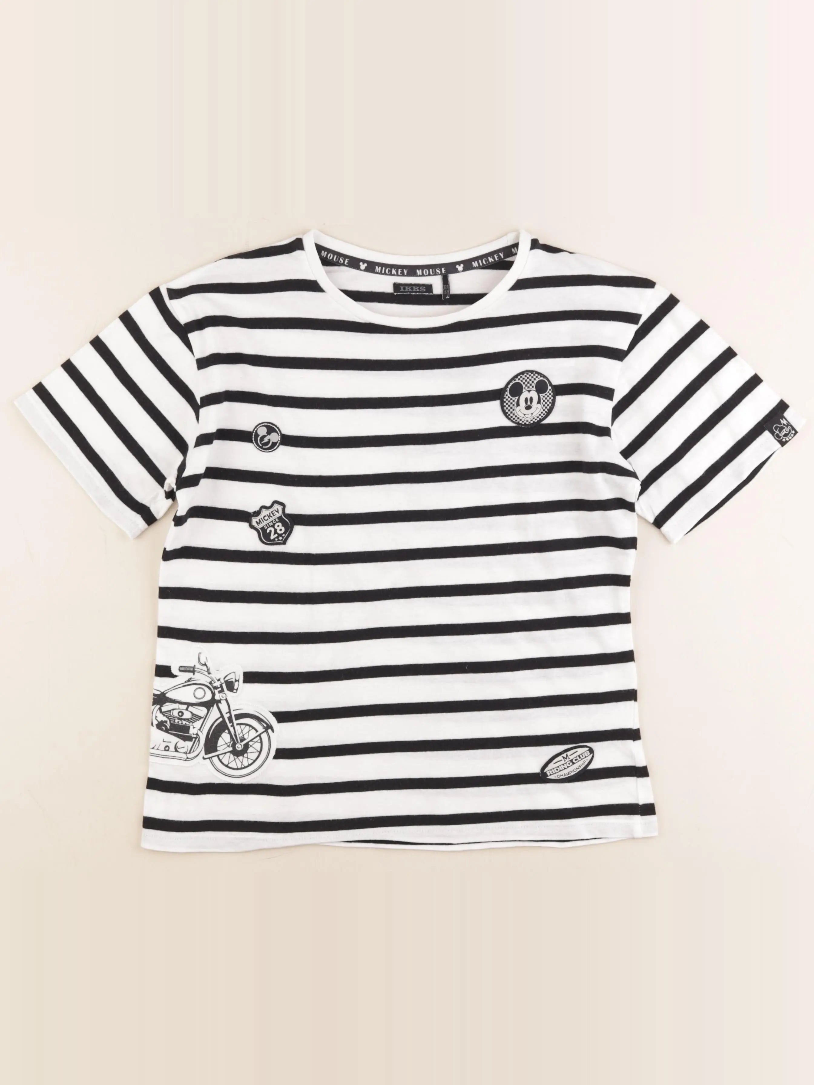 IKKS - tee-shirt blanc, noir - 12 ans