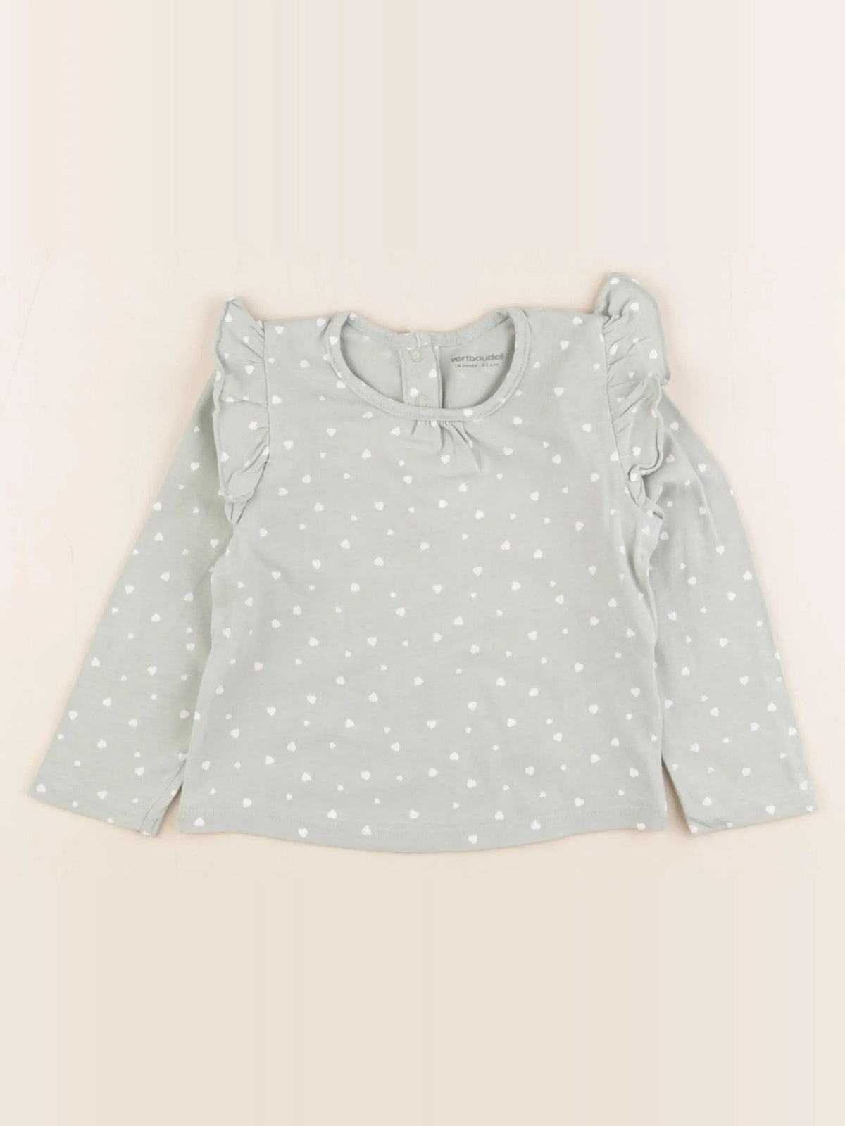 Vertbaudet - tee-shirt vert, blanc - 18 mois