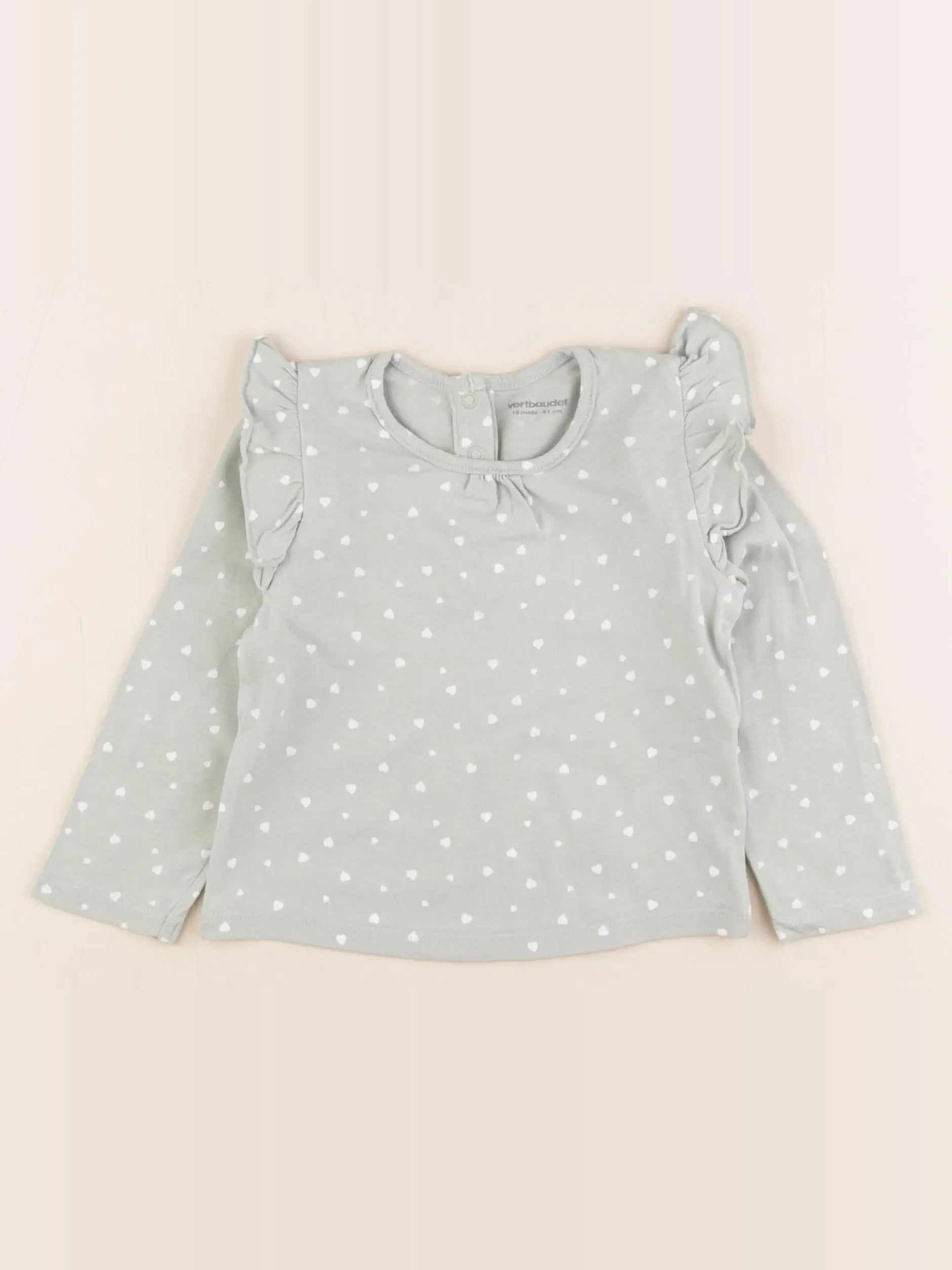 Vertbaudet - tee-shirt vert, blanc - 18 mois