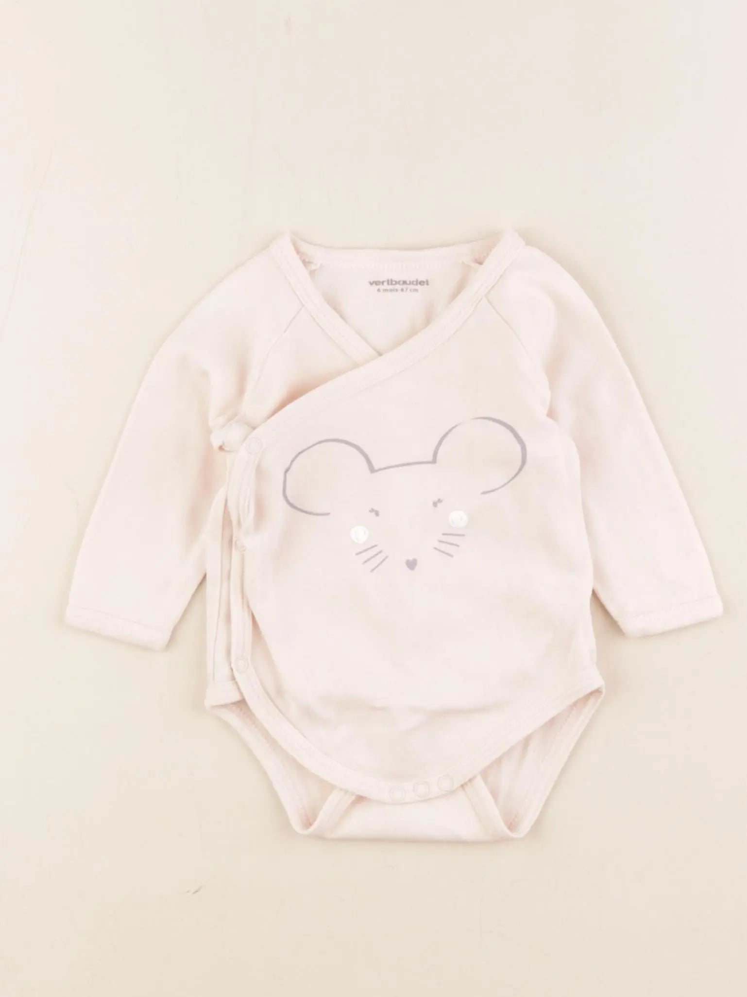 Vertbaudet - body rose - 6 mois
