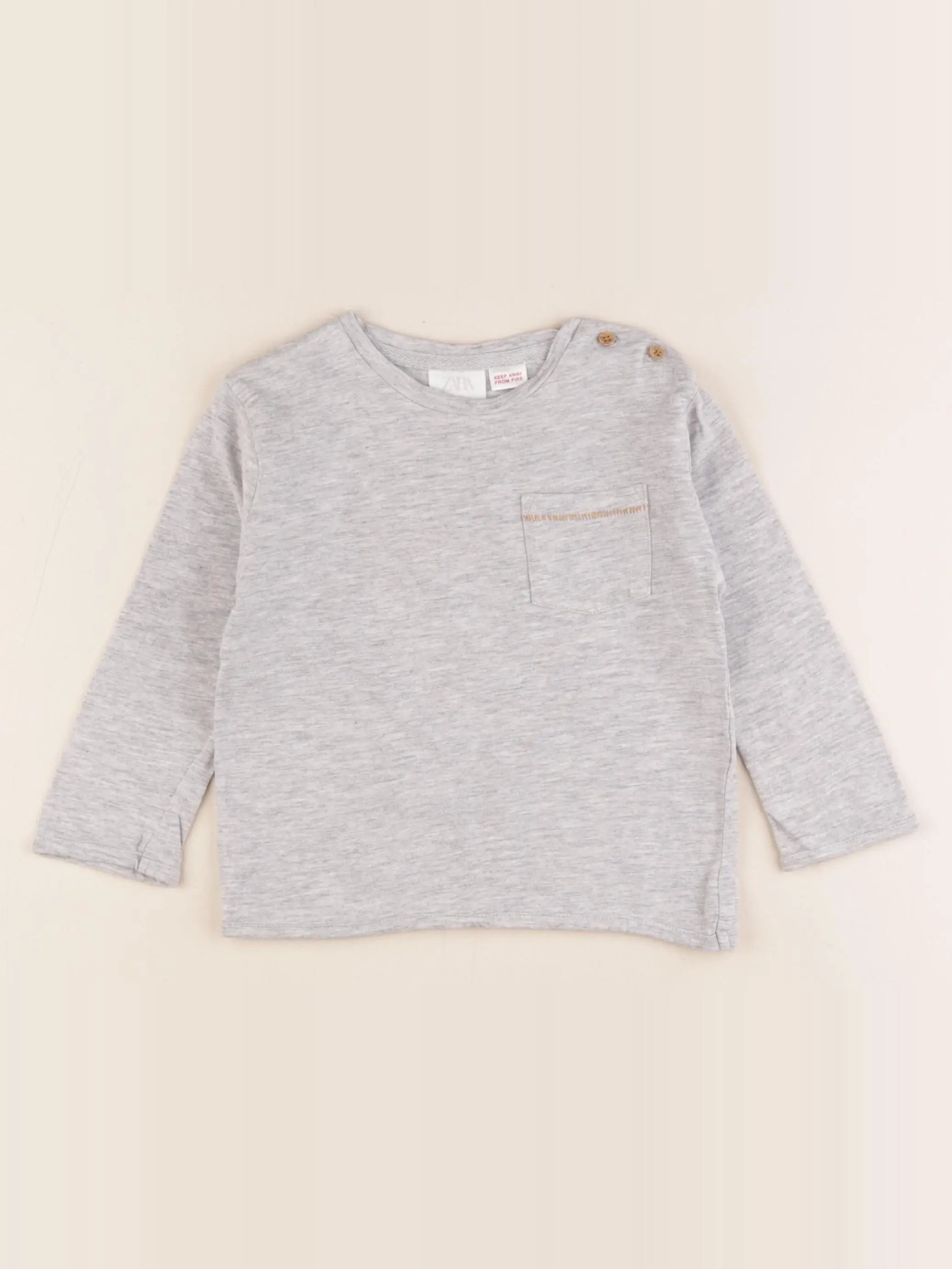 Zara - tee-shirt gris - 12/18 mois