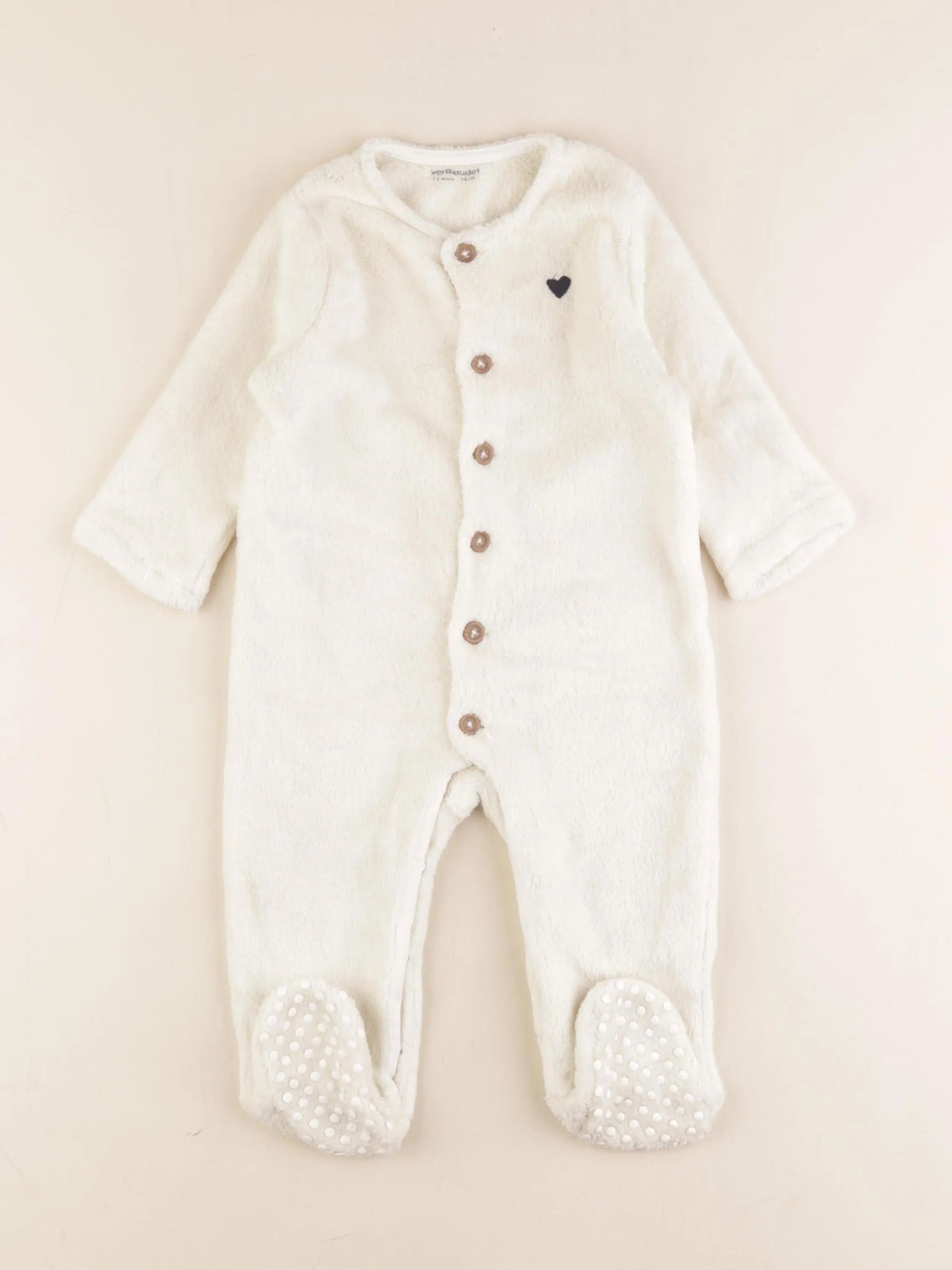 Vertbaudet - sur-pyjama beige - 12 mois