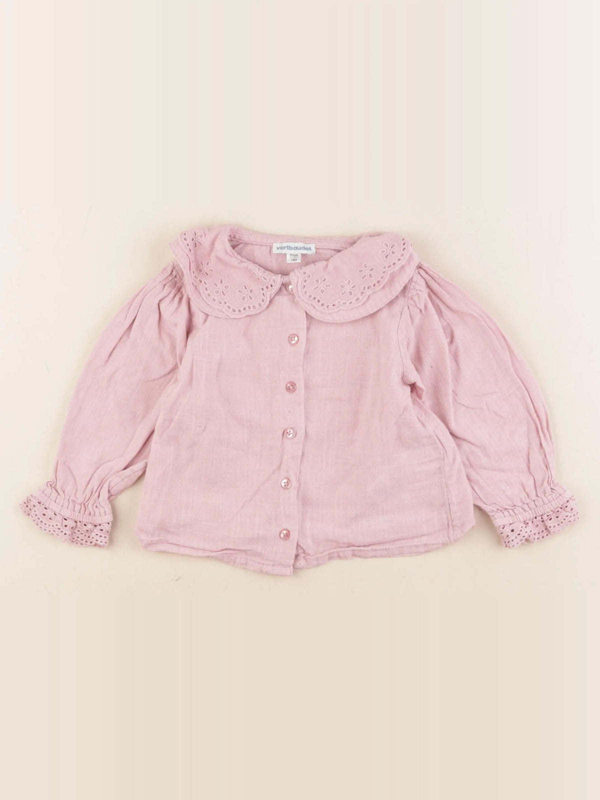 Vertbaudet - chemise rose - 18 mois