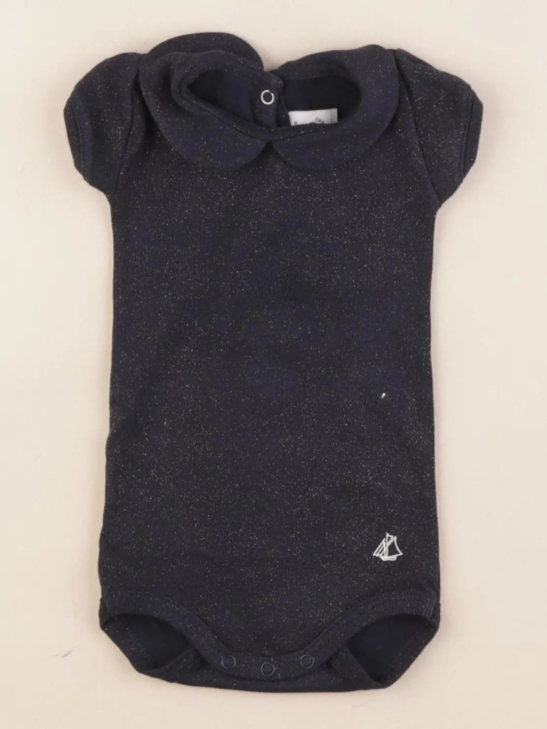 Petit Bateau - body à col bleu - 3 mois