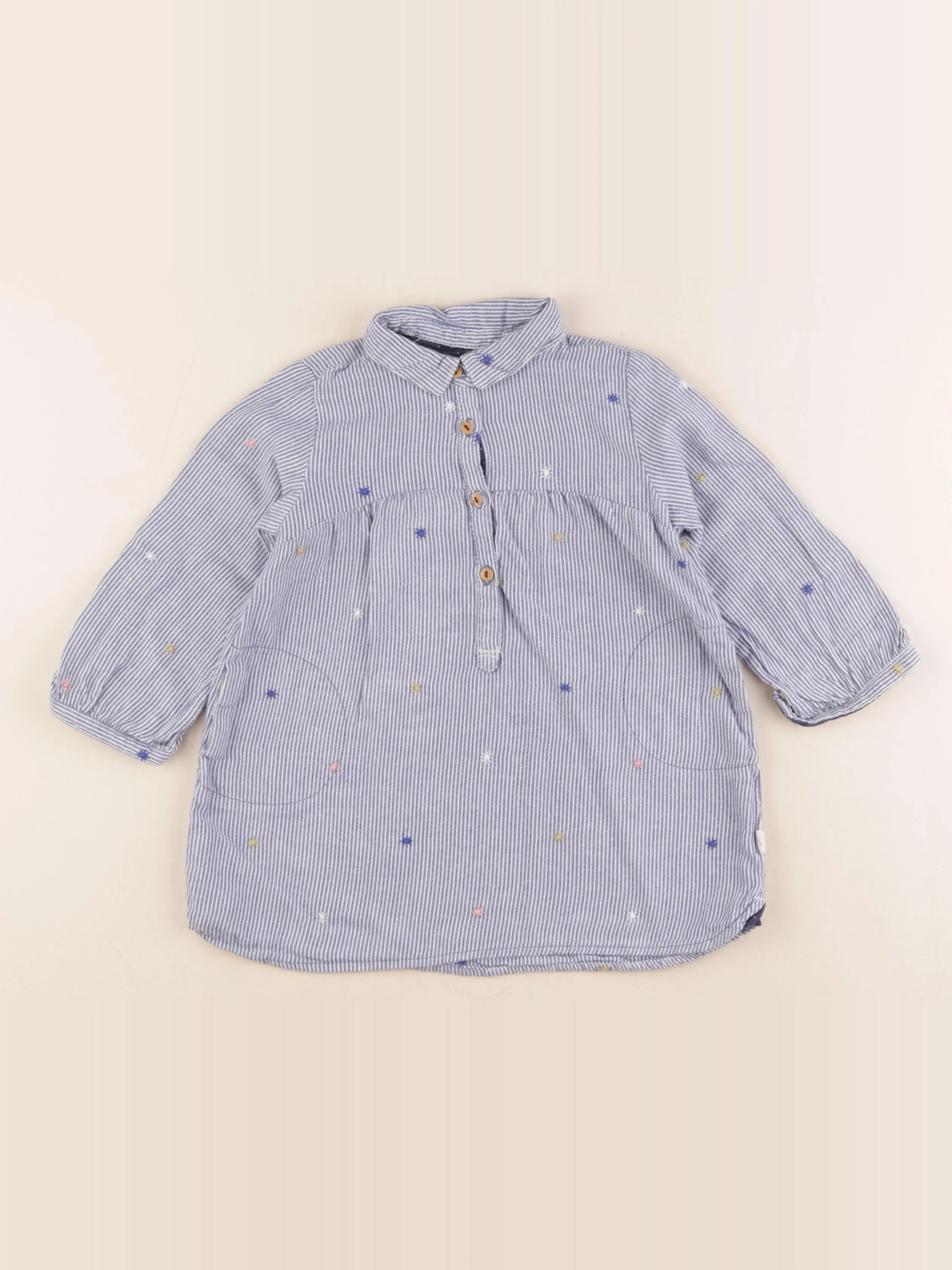 Zara - blouse bleu - 2/3 ans