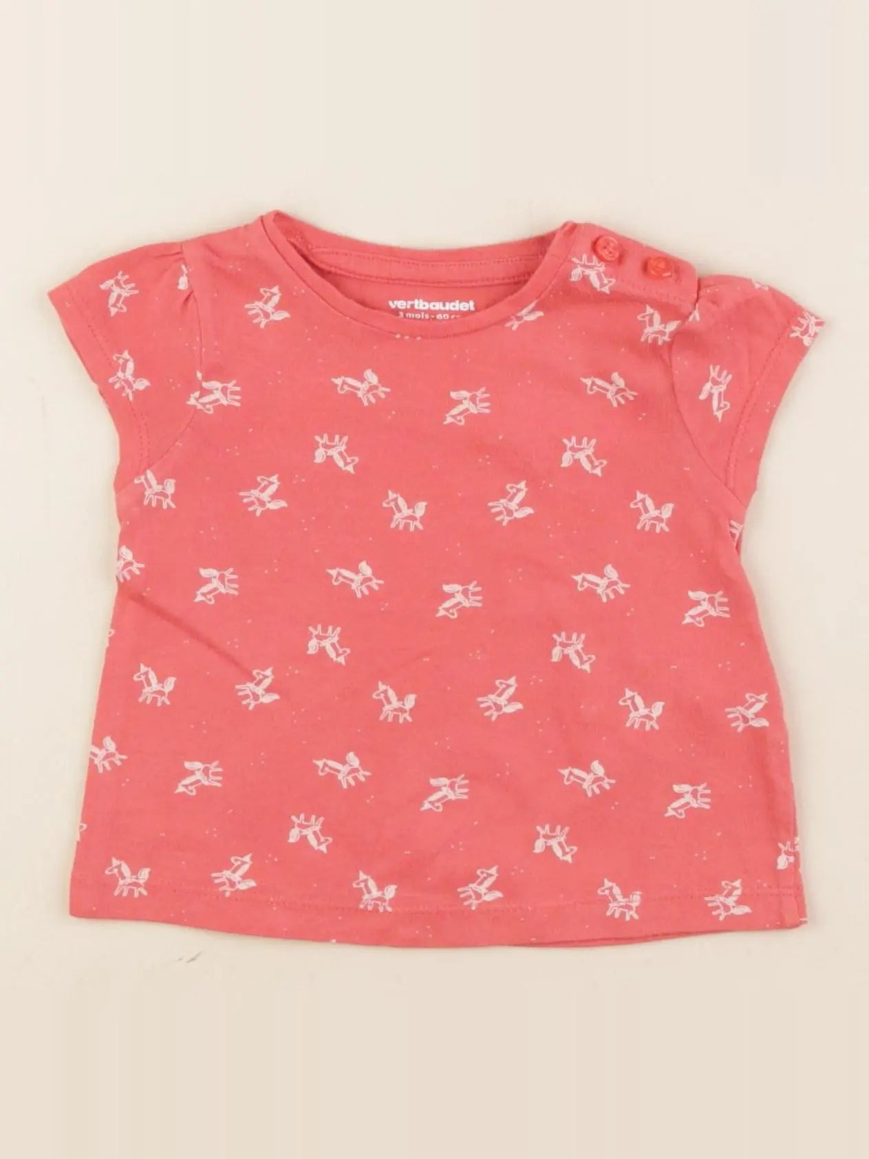 Vertbaudet - tee-shirt rose - 3 mois