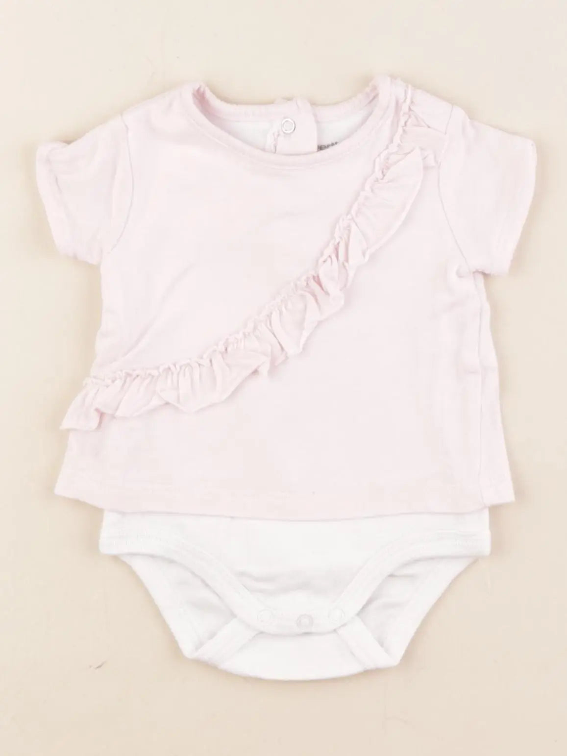 Vertbaudet - body tee-shirt rose - 3 mois