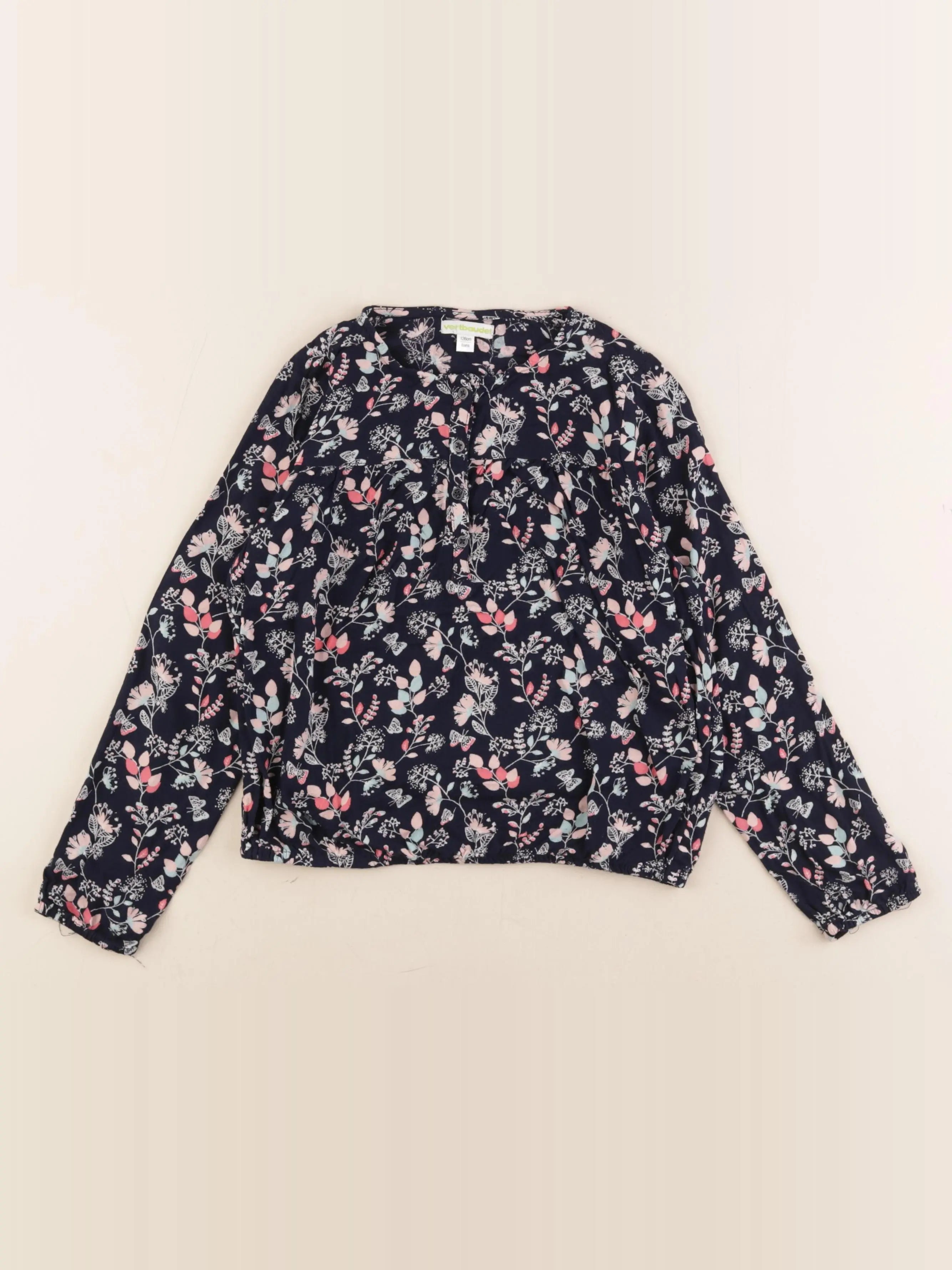 Vertbaudet - blouse bleu, rose - 8 ans