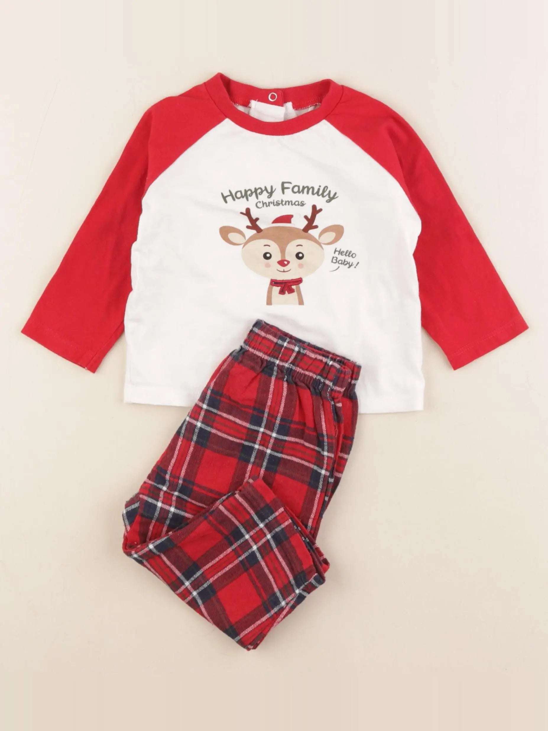 Vertbaudet - pyjama coton rouge - 12 mois
