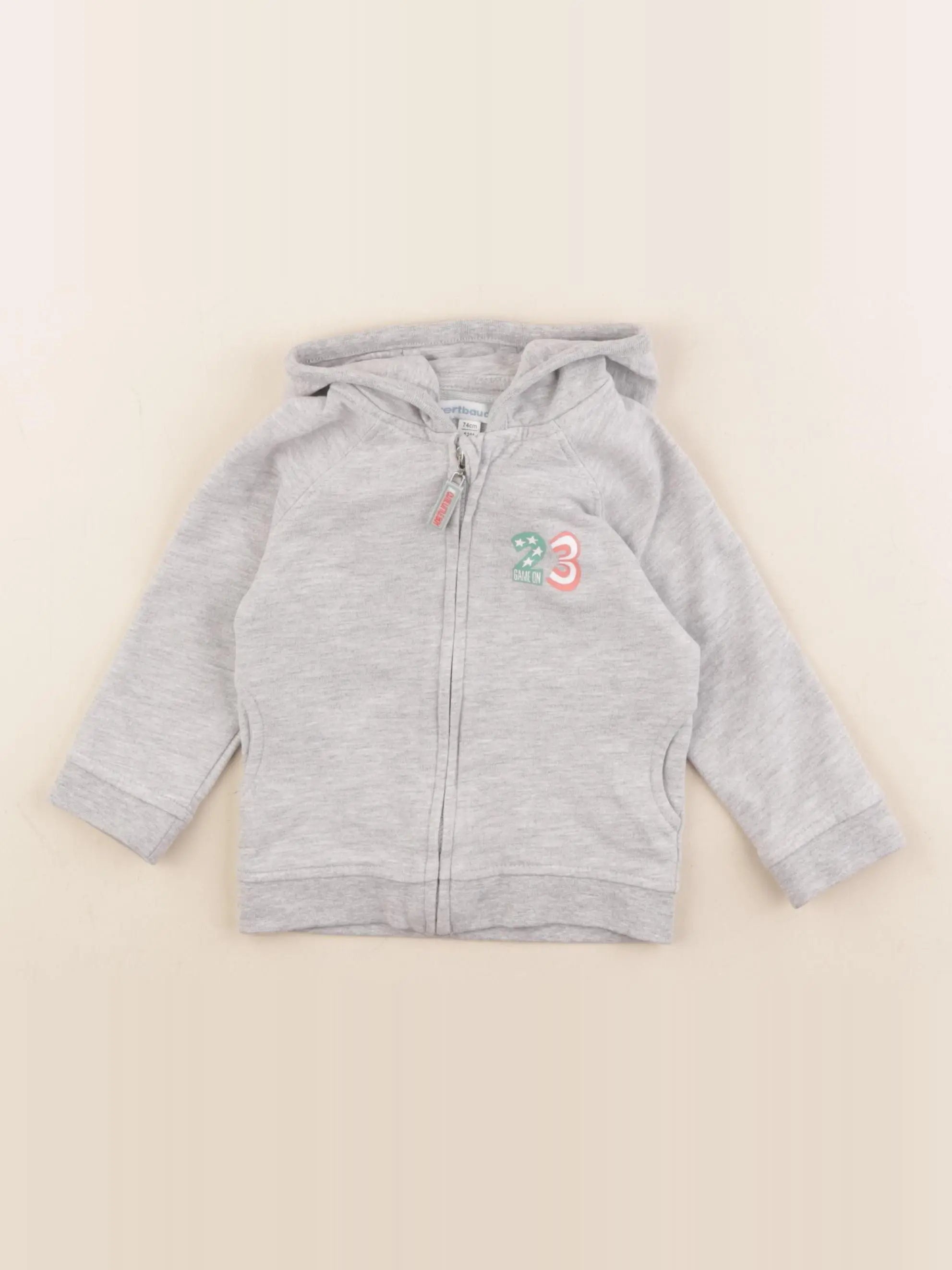 Vertbaudet - sweat gris - 12 mois