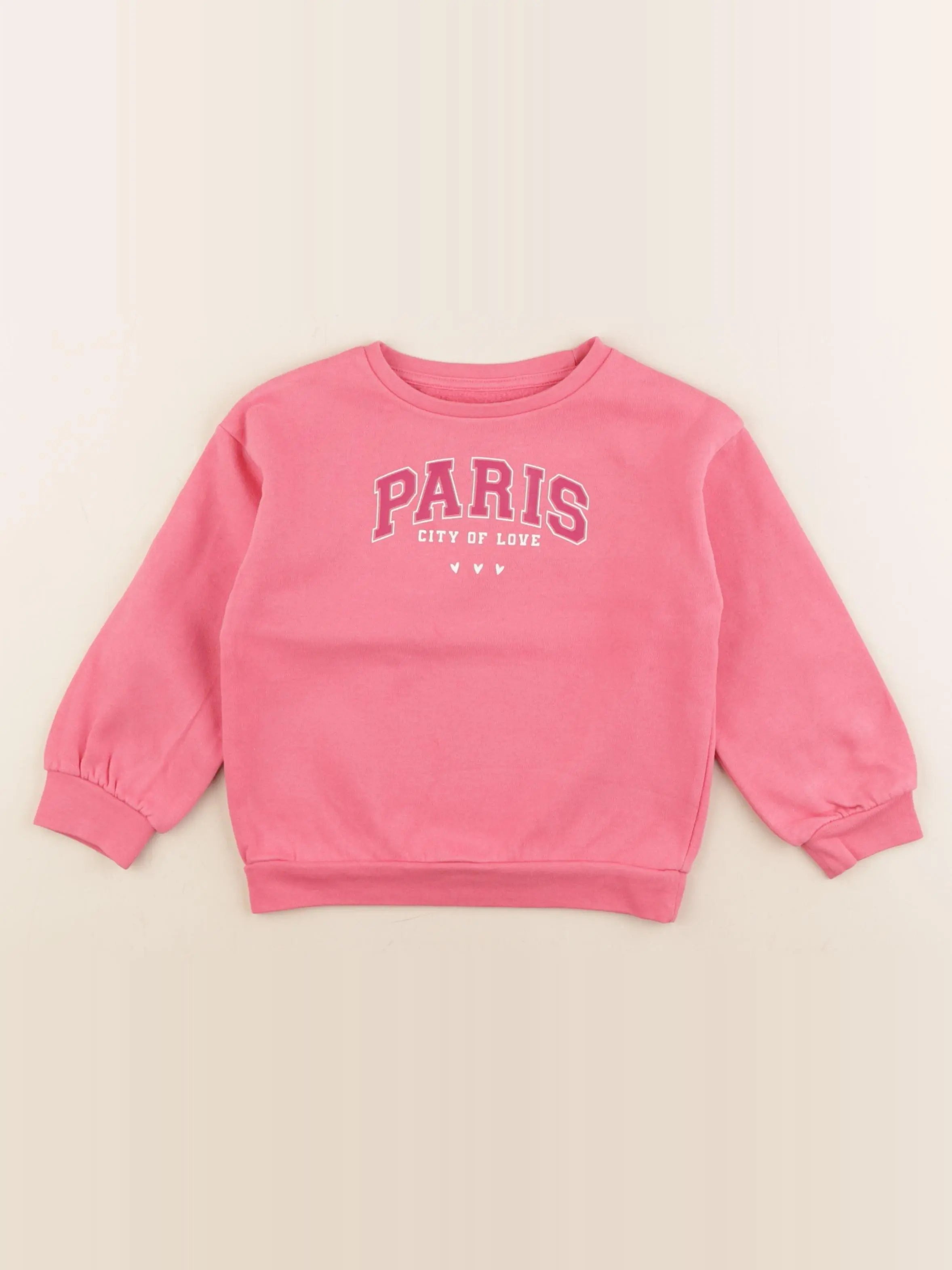 Vertbaudet - sweat rose - 4 ans