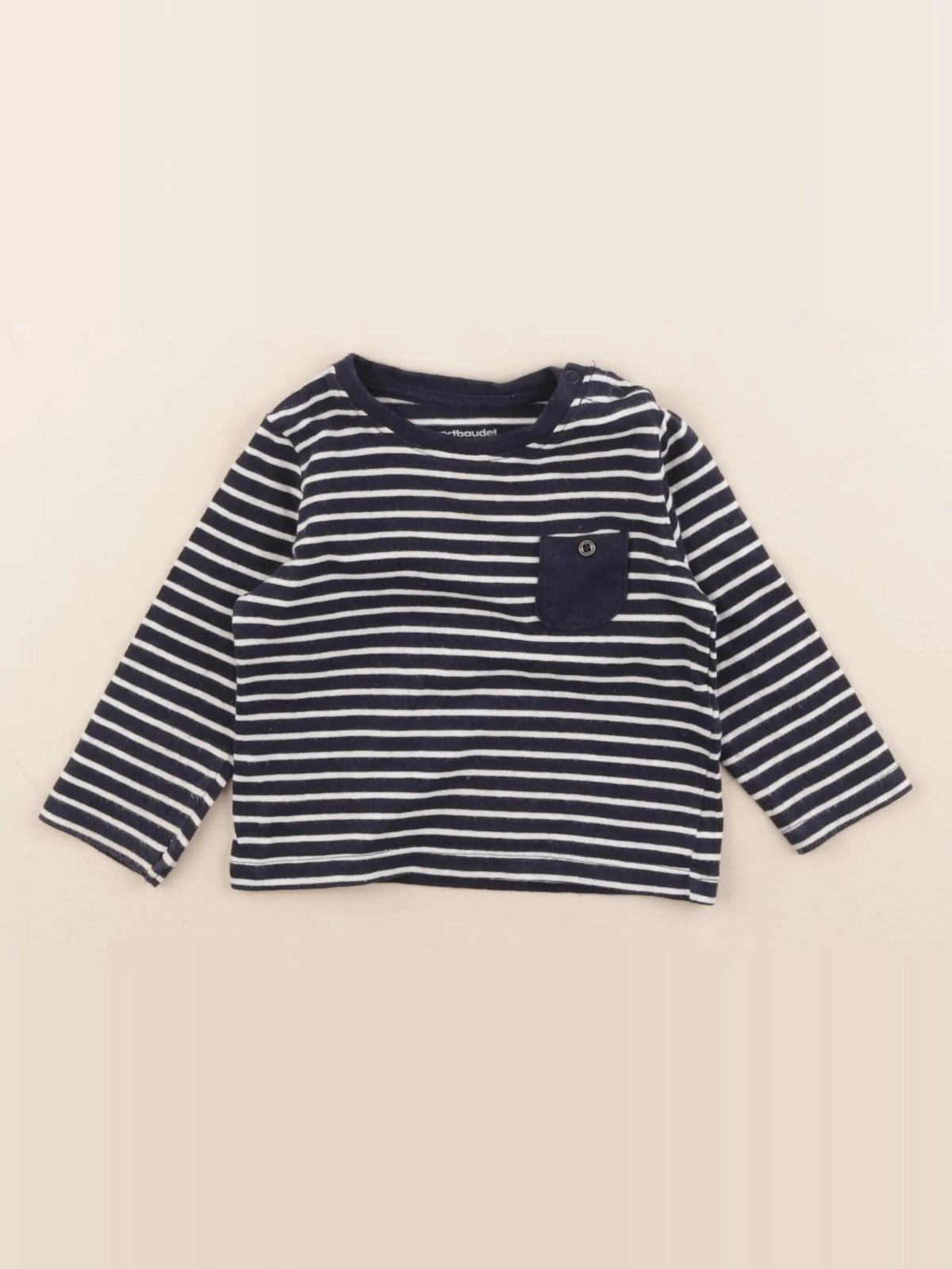 Vertbaudet - tee-shirt bleu - 6 mois