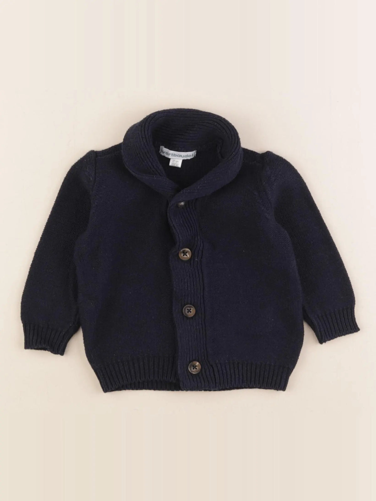Vertbaudet - gilet bleu - 6 mois