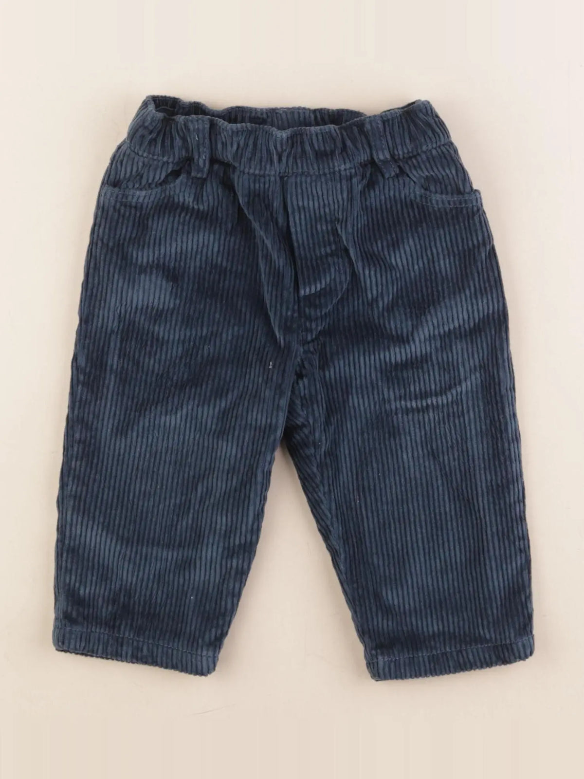 Jacadi - pantalon doublé bleu - 12 mois