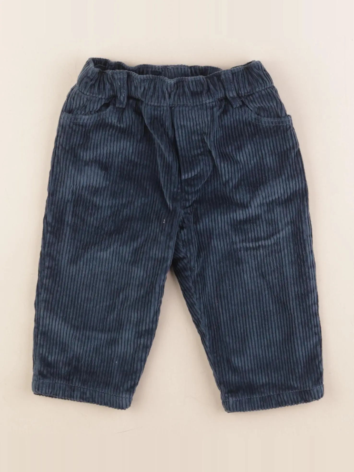 Jacadi - pantalon doublé bleu - 12 mois
