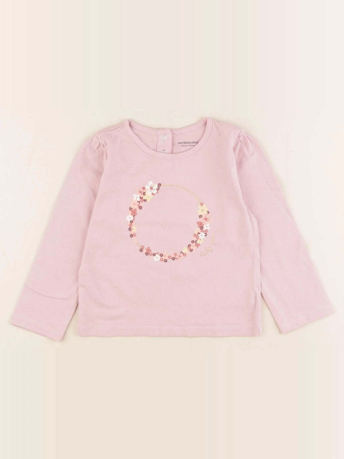 Vertbaudet - tee-shirt rose - 24 mois