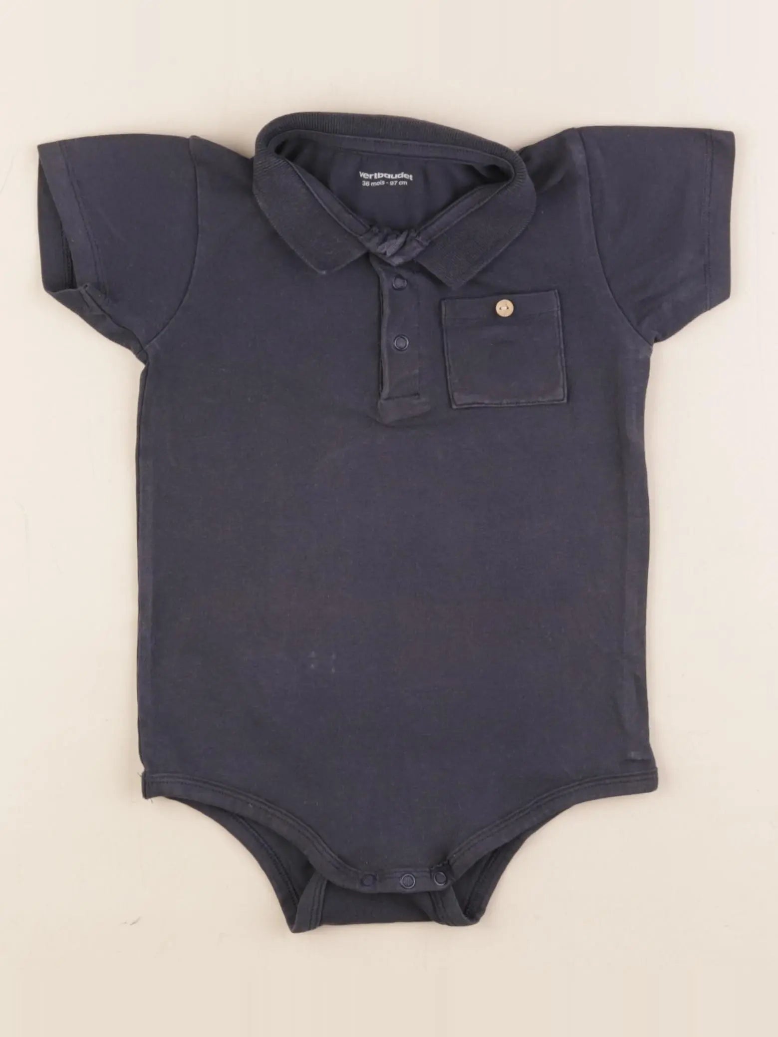 Vertbaudet - body à col gris - 36 mois
