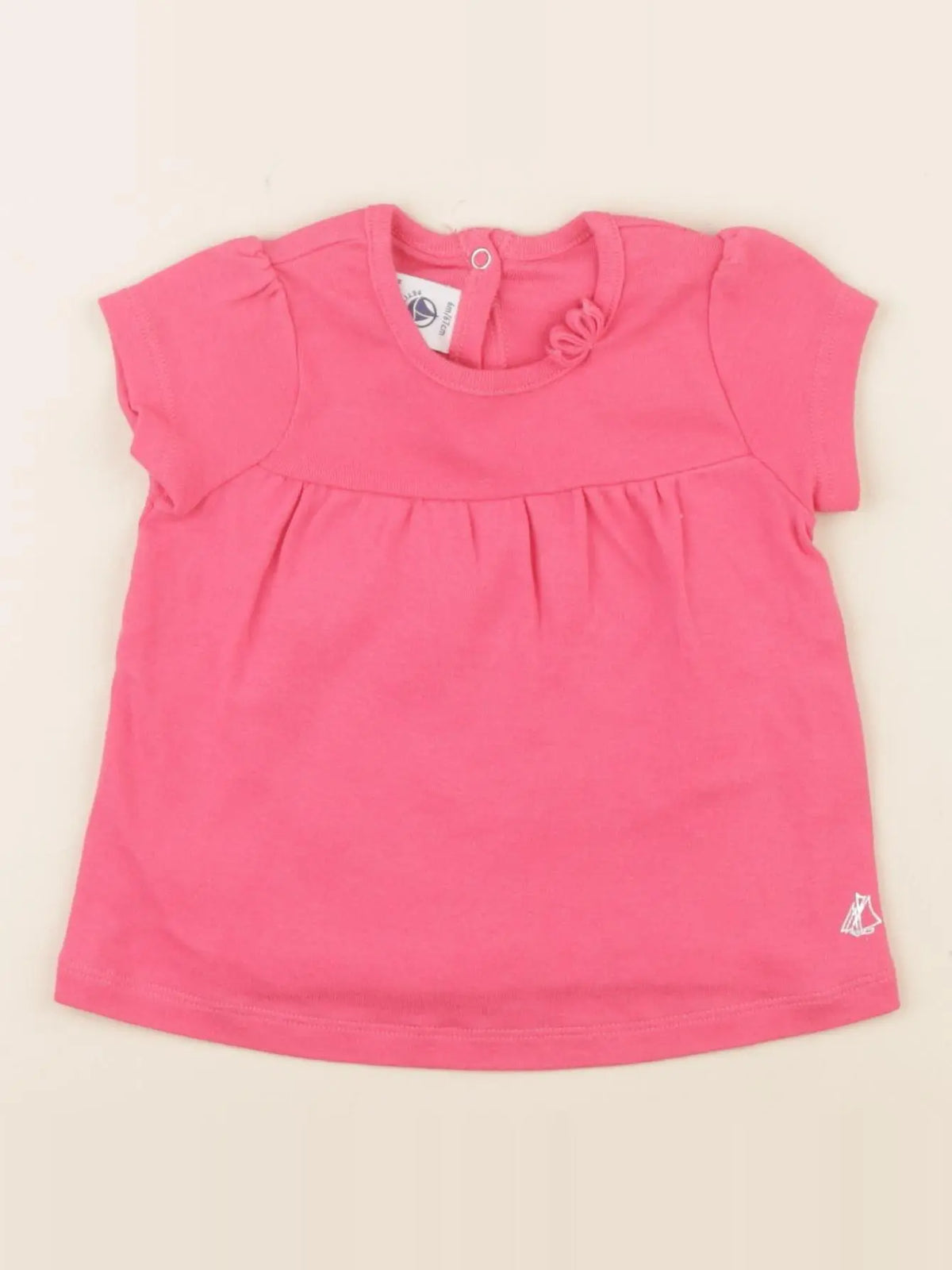 Petit Bateau - tee-shirt rose - 6 mois