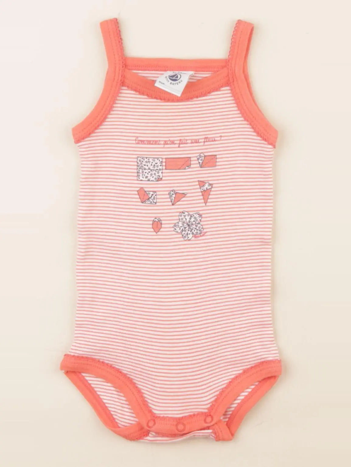 Petit Bateau - body orange - 3 mois